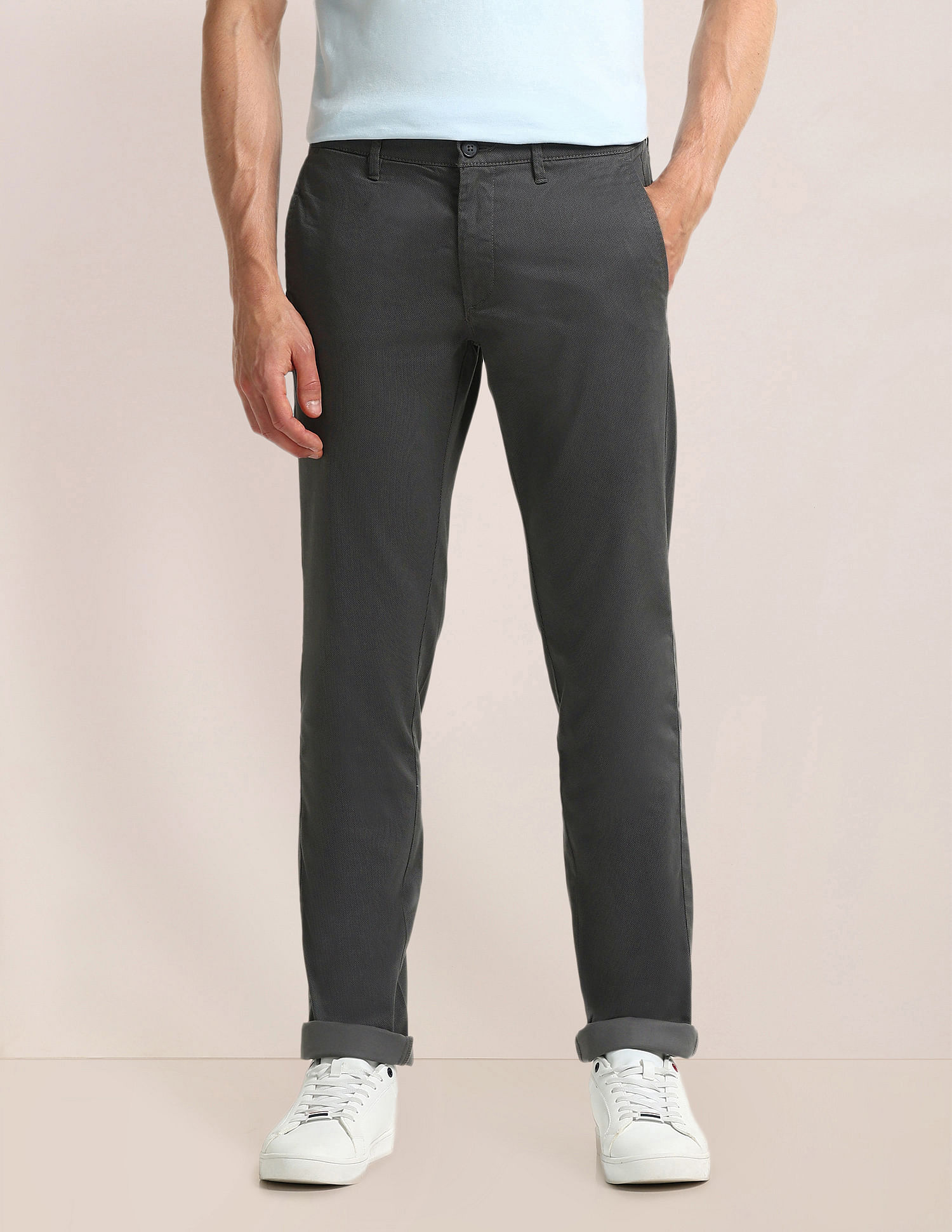 U.S. Polo Assn. Denver Slim Fit Textured Trousers