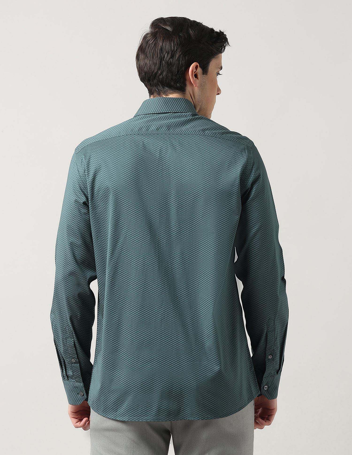 Arrow Geometric Printed Manhattan Slim Fit Autopress Shirt