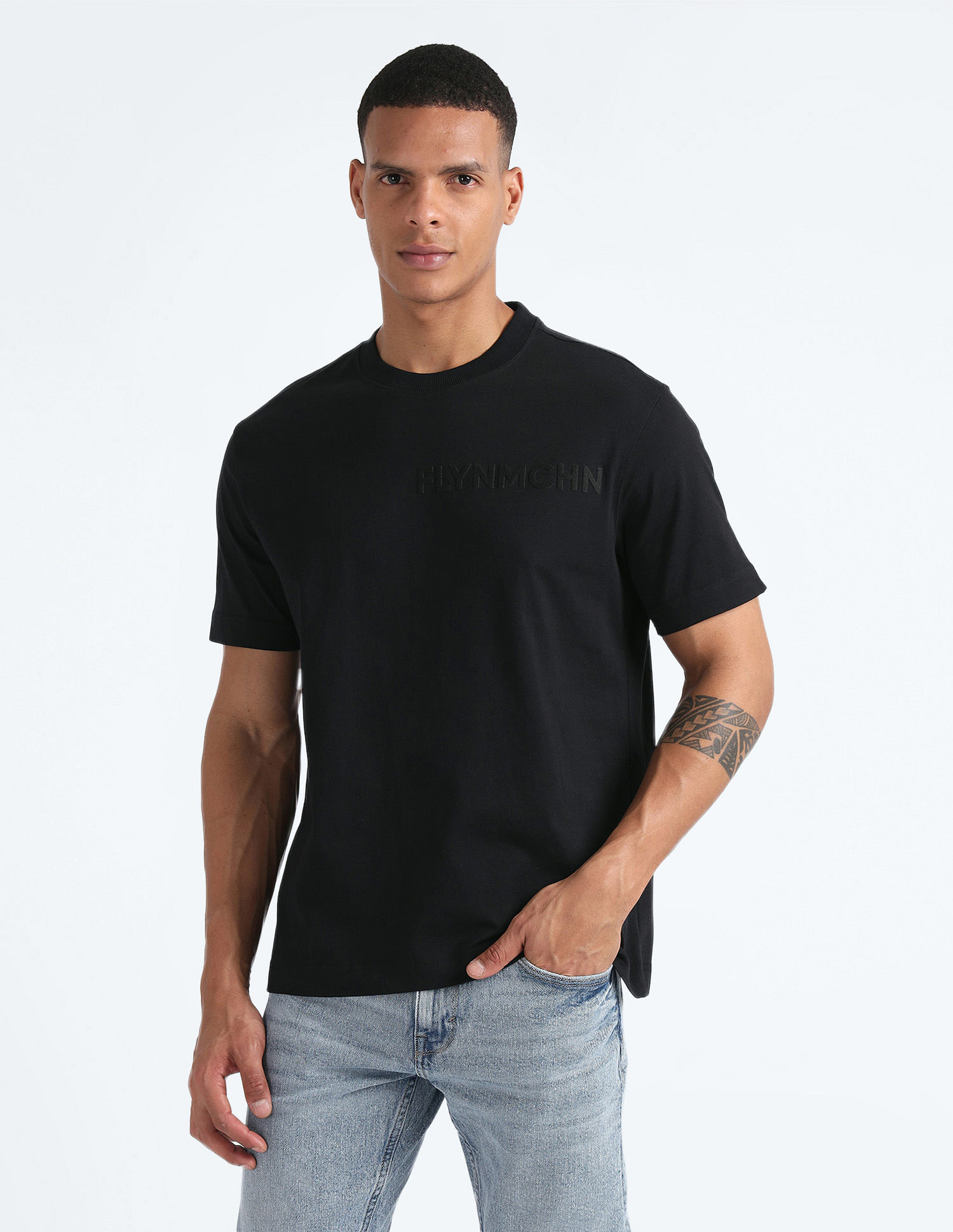 Flying Machine Tonal Print Oversized T-Shirt