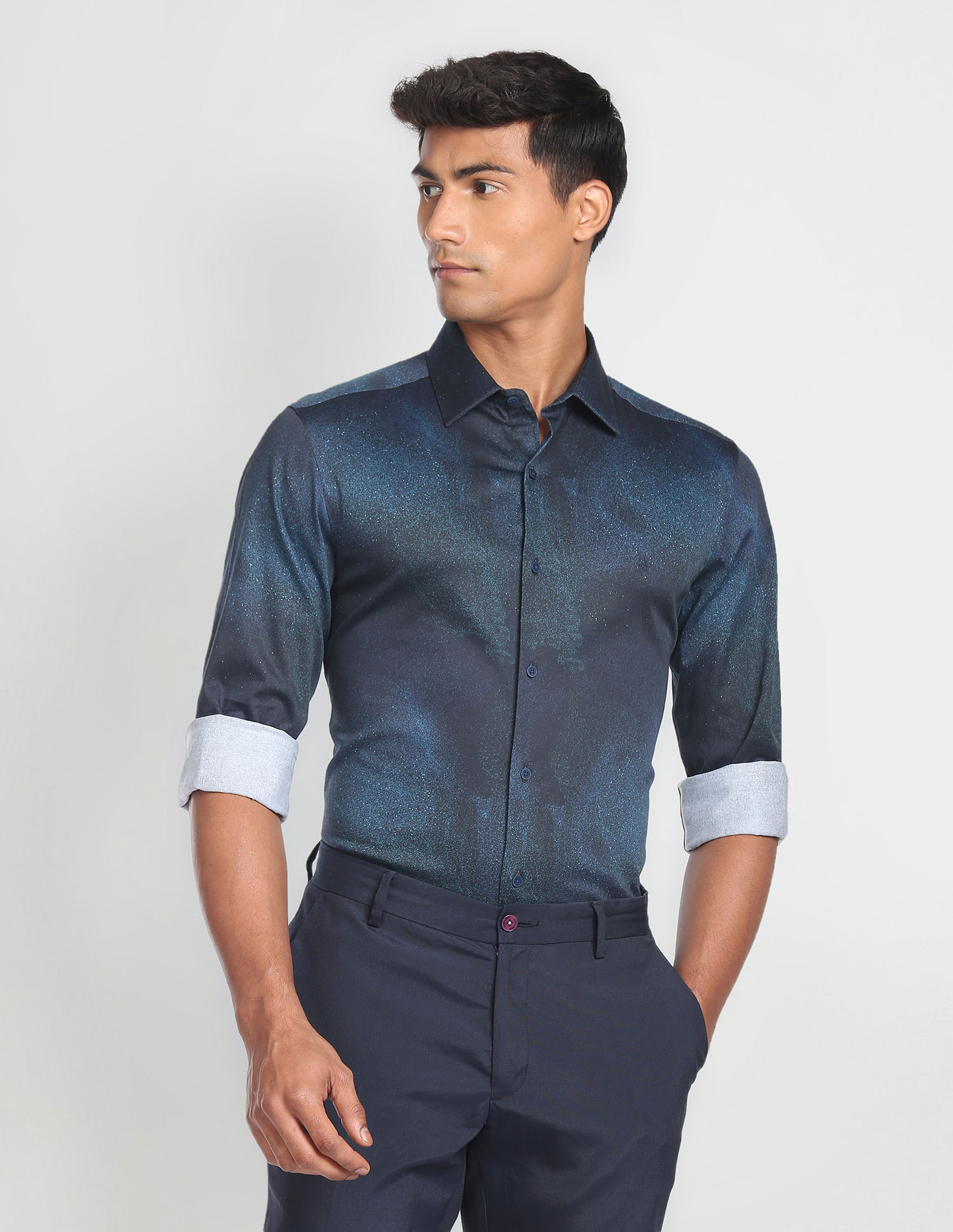 Arrow Newyork Cutaway Collar Abstract Formal Shirt