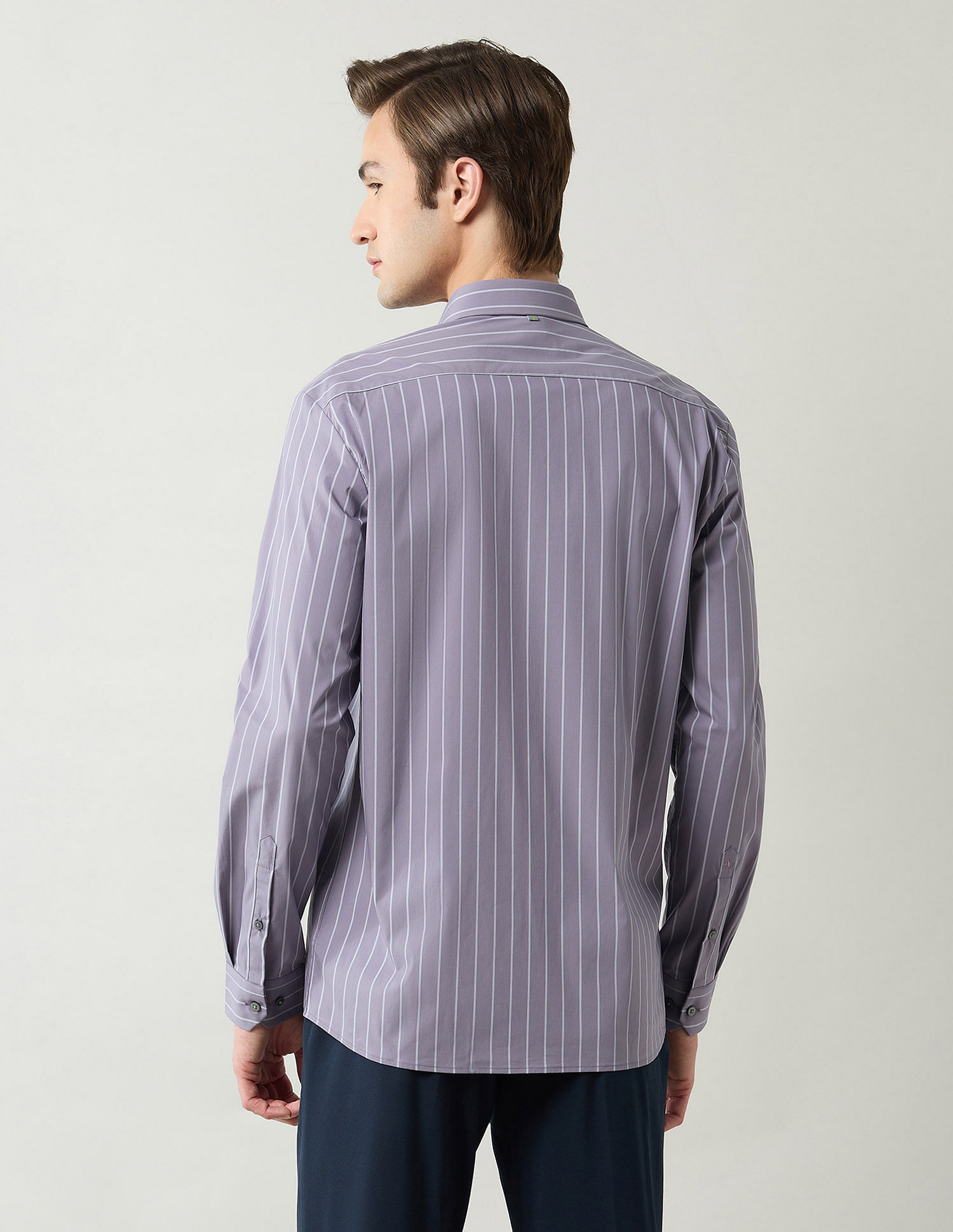 Arrow Newyork Pinstriped Slim Fit Shirt