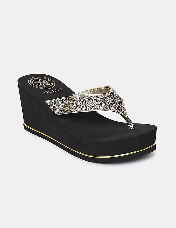 Guess gold clearance flip flops