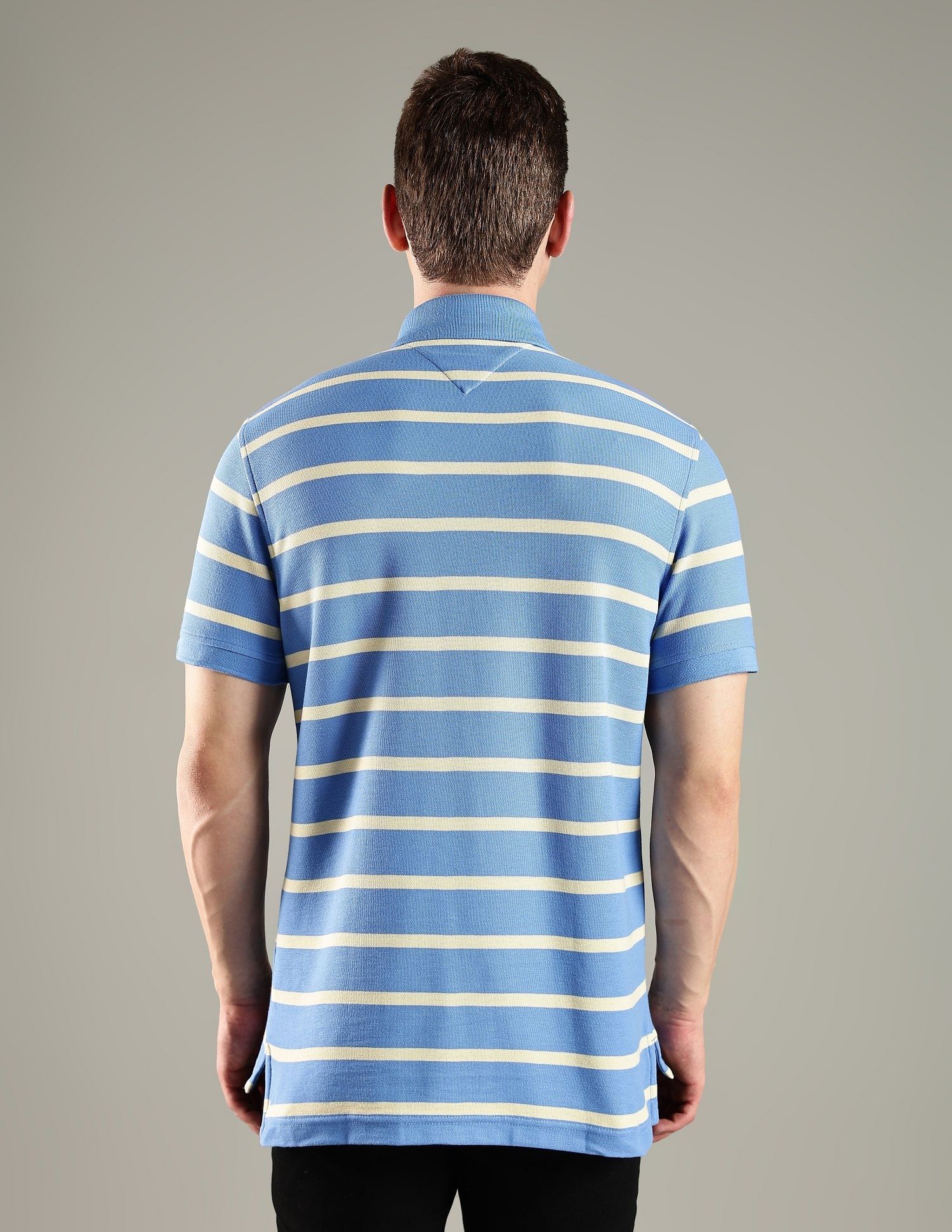 Tommy Hilfiger Striped Regular Fit Cotton Polo T-Shirt