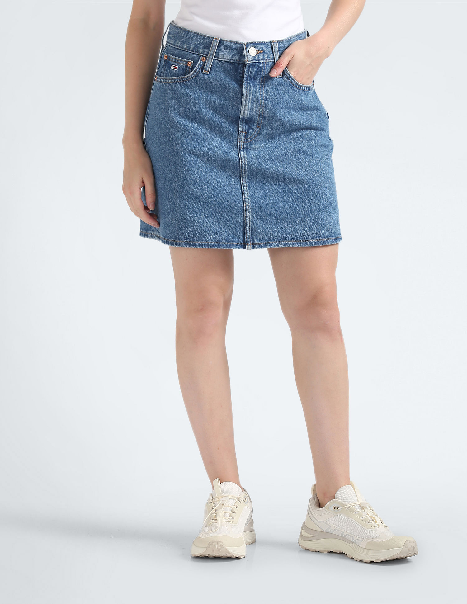 Denim mom fashion skirt