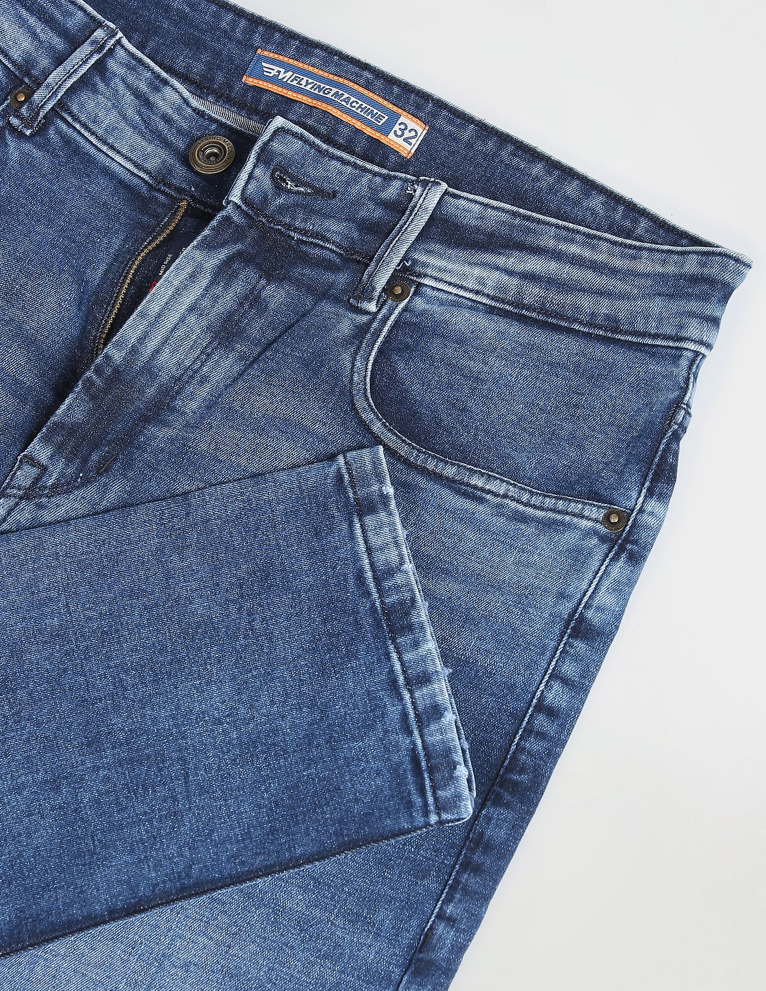 Flying Machine Slash Slim Tapered Stone Wash Jeans