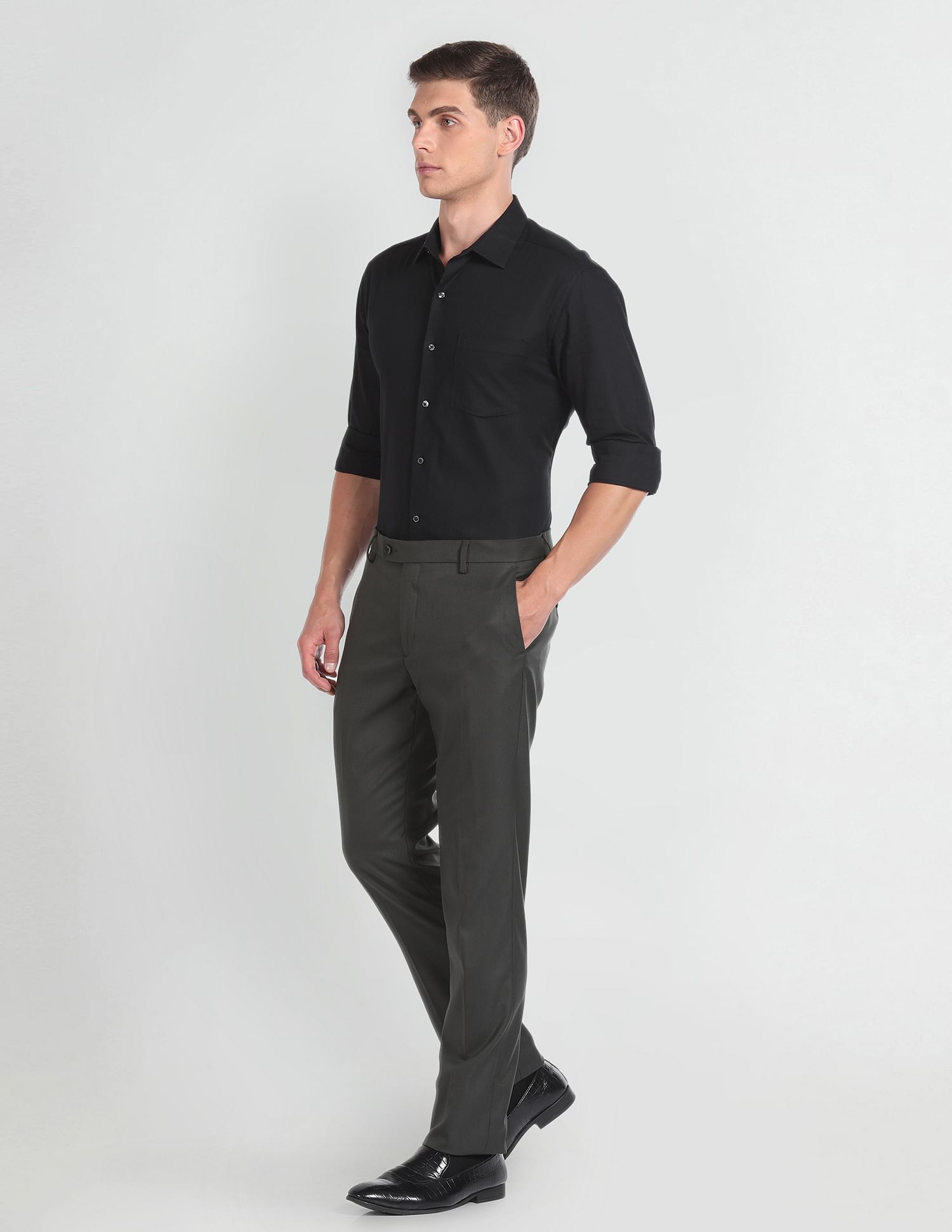 Arrow Hudson Tailored Fit Formal Trousers