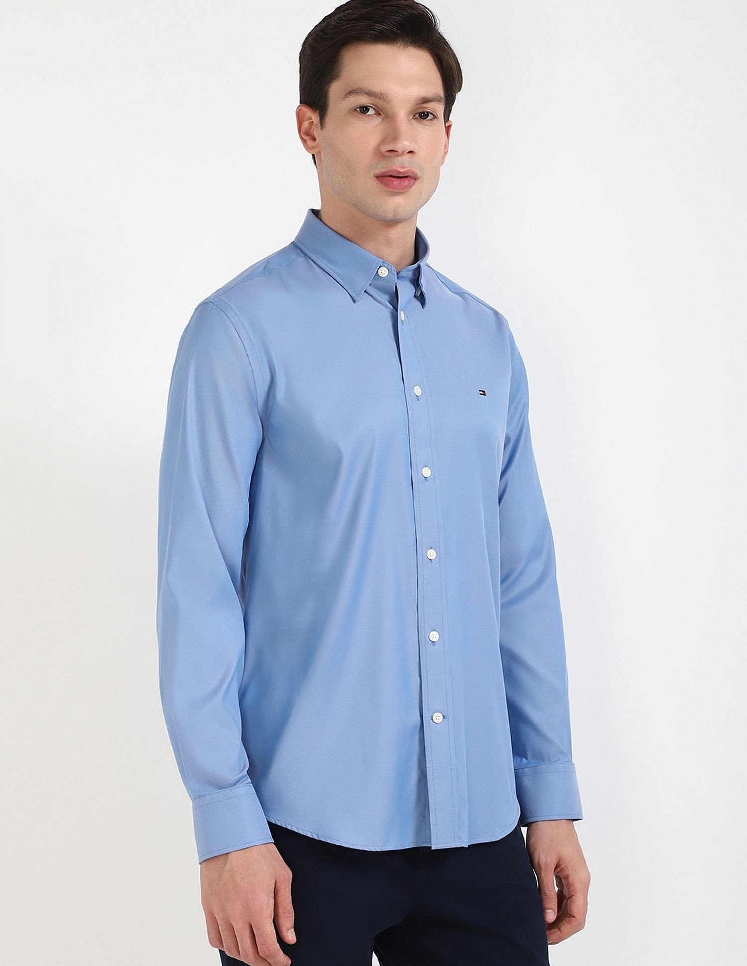 Tommy Hilfiger Solid Regular-Fit Twill Shirt