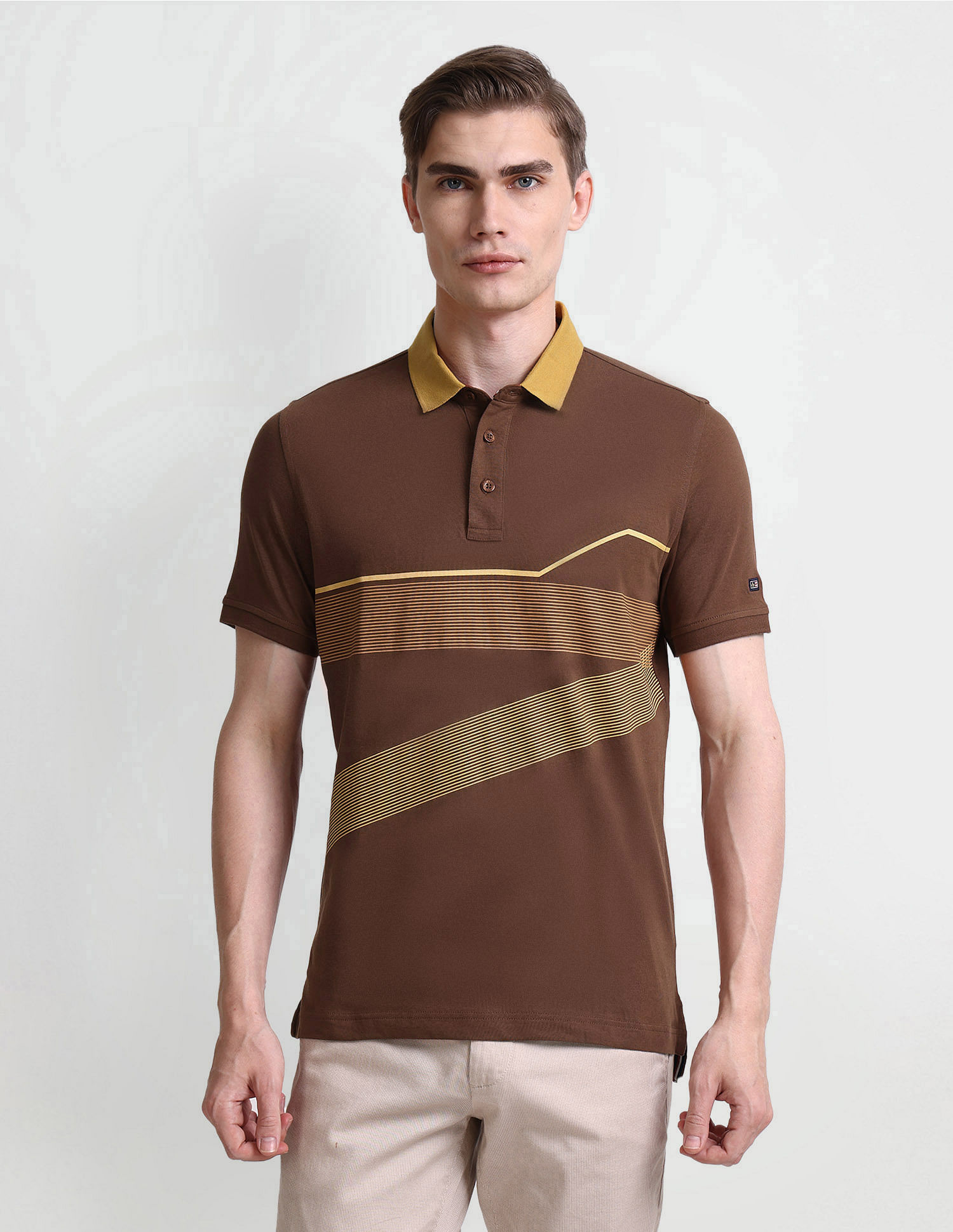Arrow Sport Graphic Print Cotton Polo Shirt