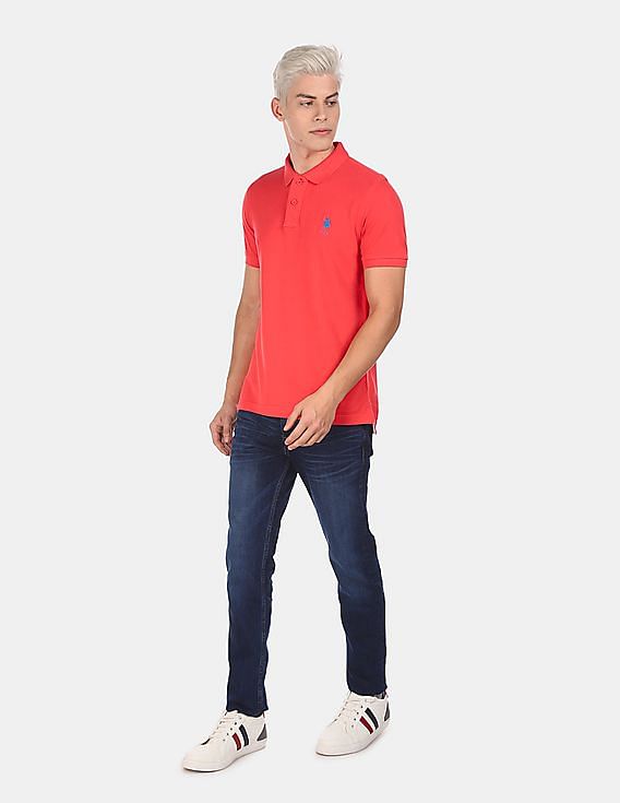 U.S. Polo Assn. Brand Embroidered Pique Polo Shirt