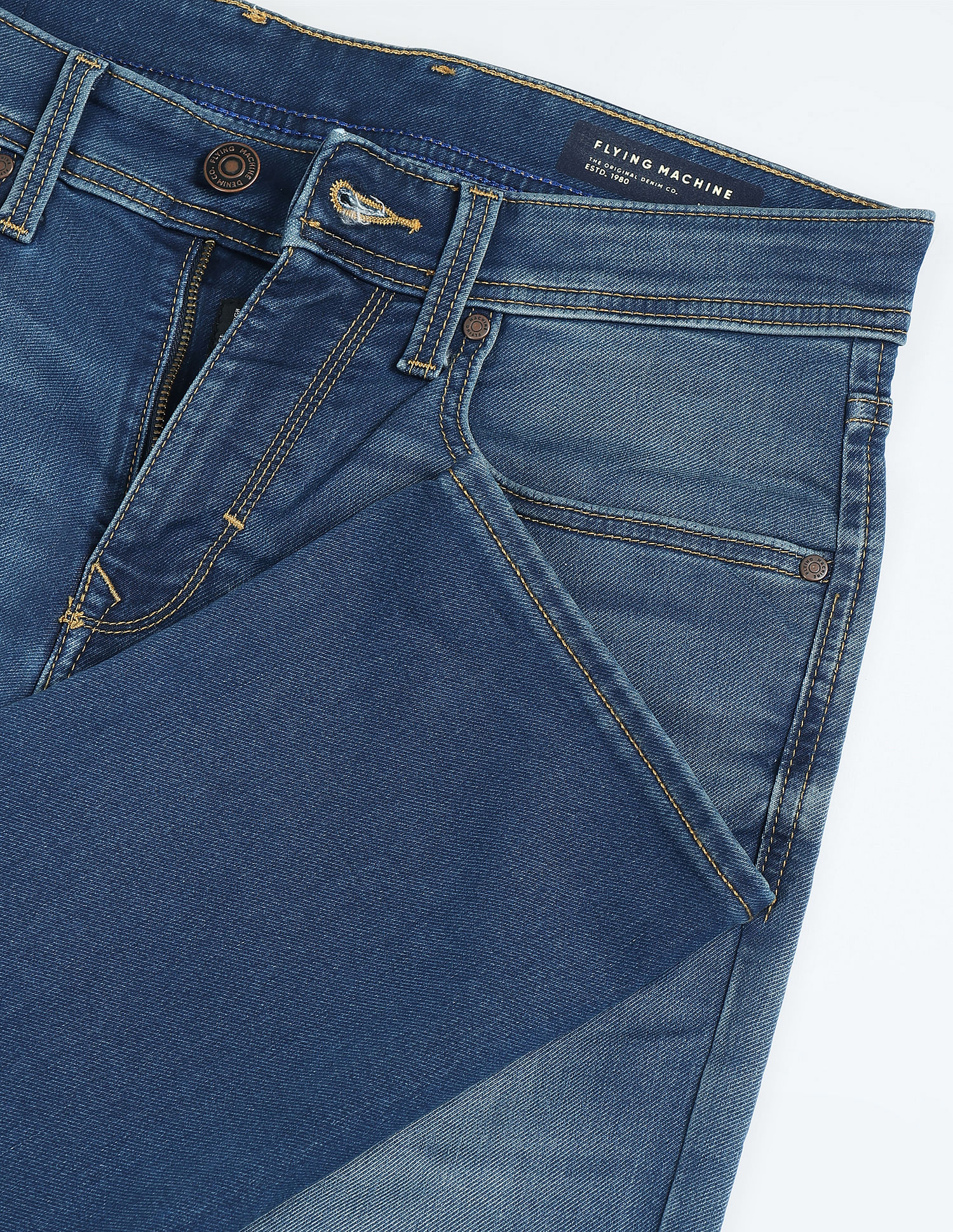 Flying Machine Mid Rise Freddie Slim Straight Jeans