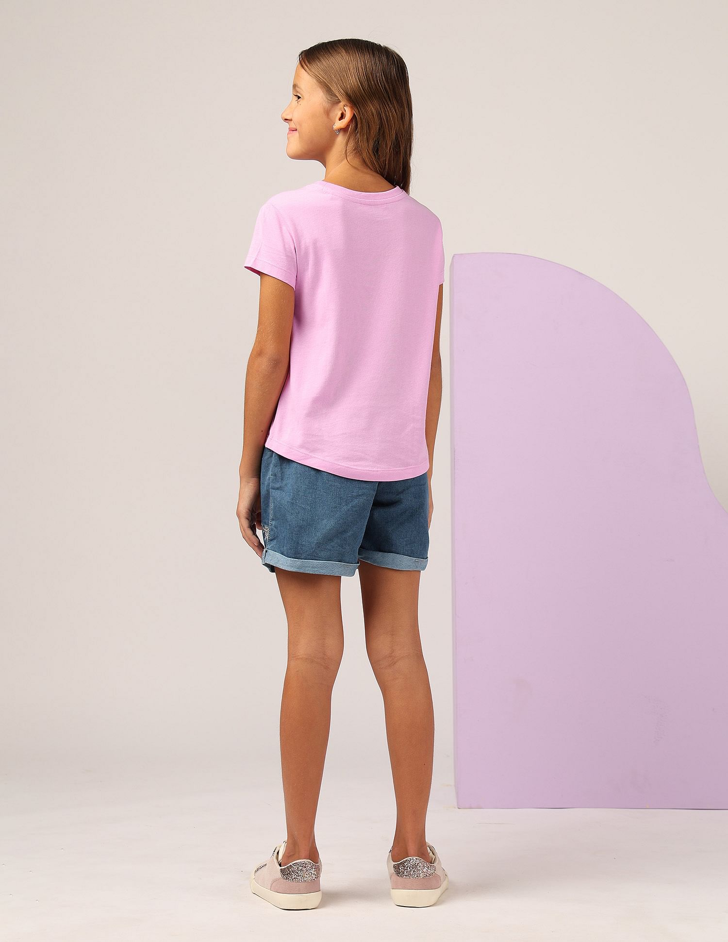 U.S. Polo Assn. Kids Girls Puff Print Relaxed Fit T-Shirt
