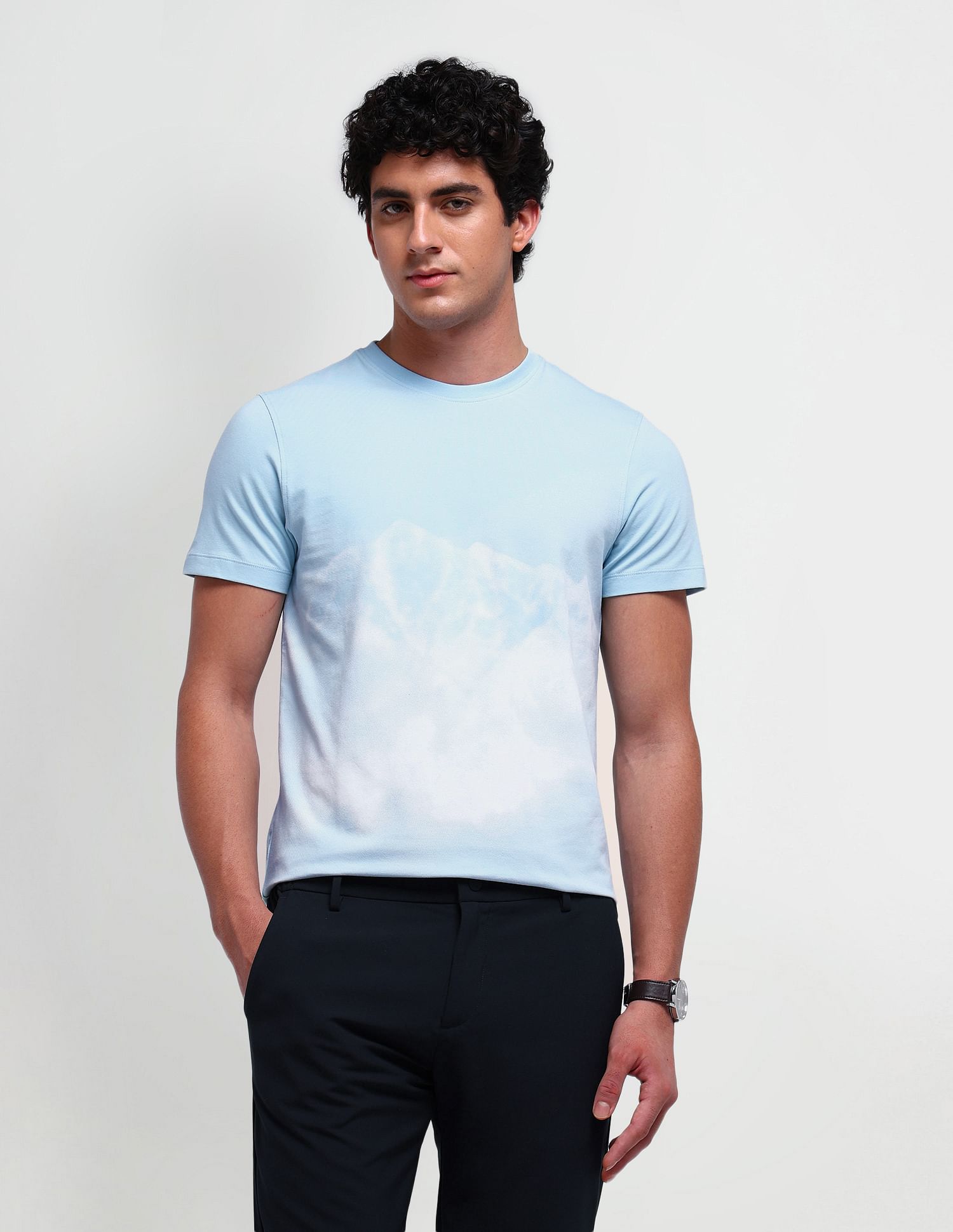 Arrow Newyork Round Neck Abstract T-Shirt