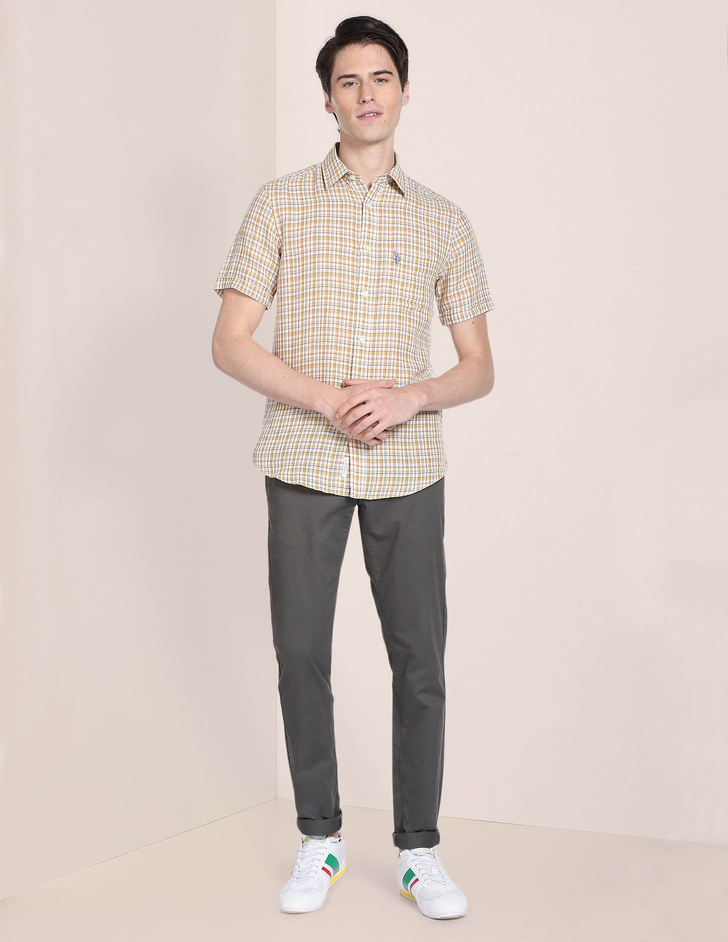 U.S. Polo Assn. Outdoor Check Linen Cotton Shirt
