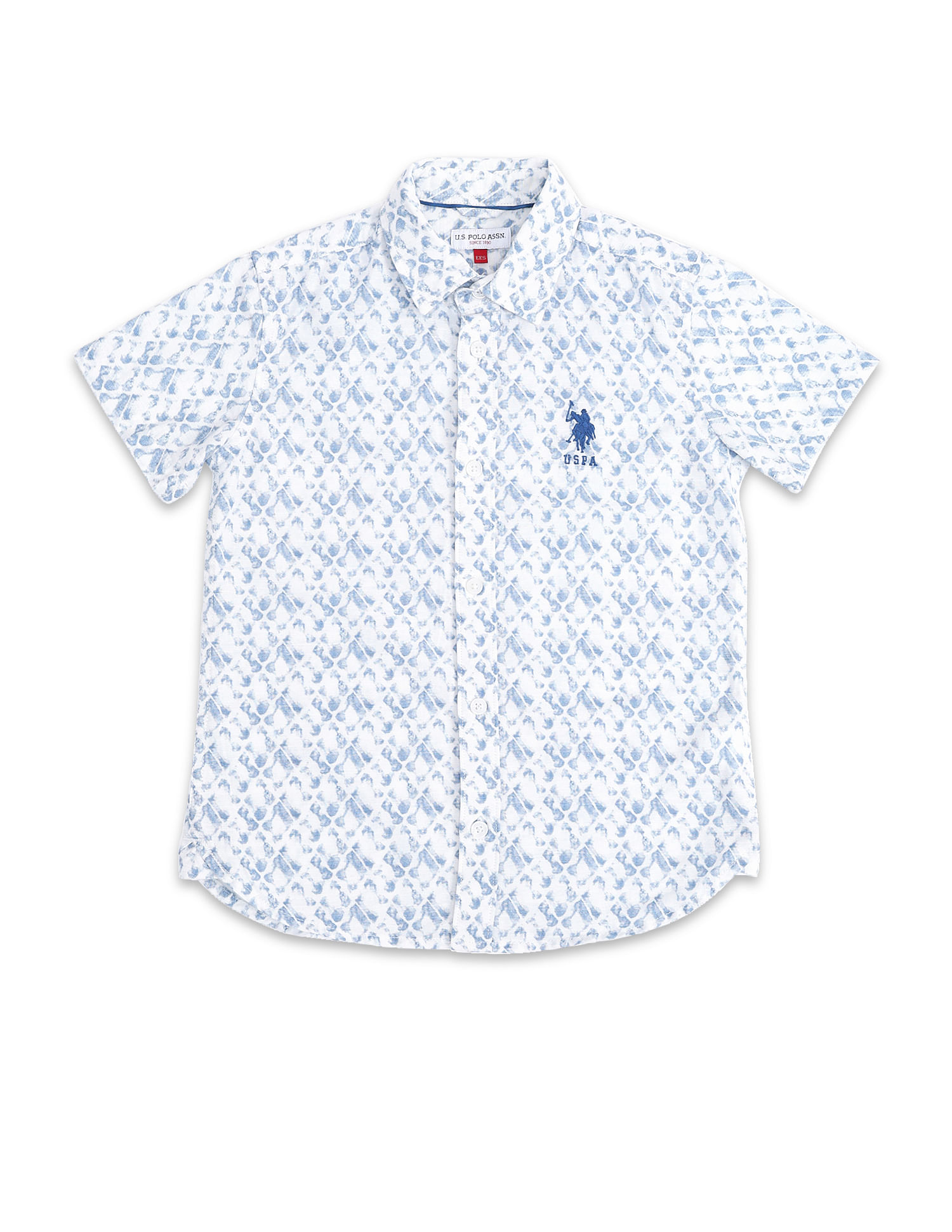 U.S. Polo Assn. Kids Boys Regular Fit Abstract Printed Shirt