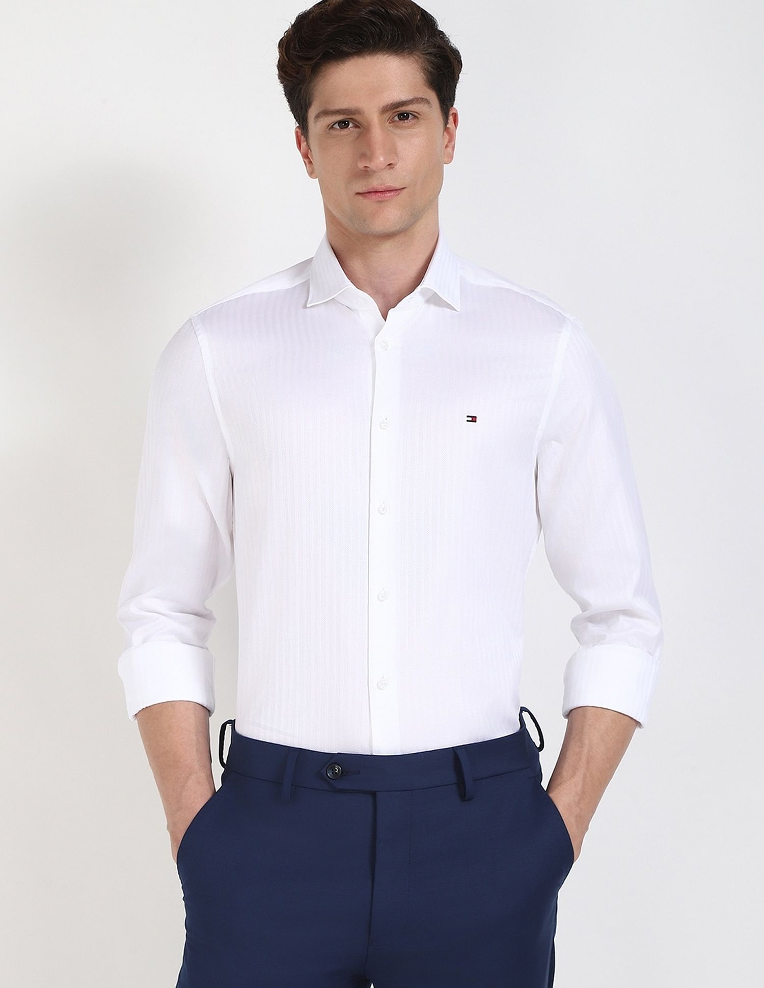 Tommy Hilfiger Striped Slim-Fit Cotton Shirt