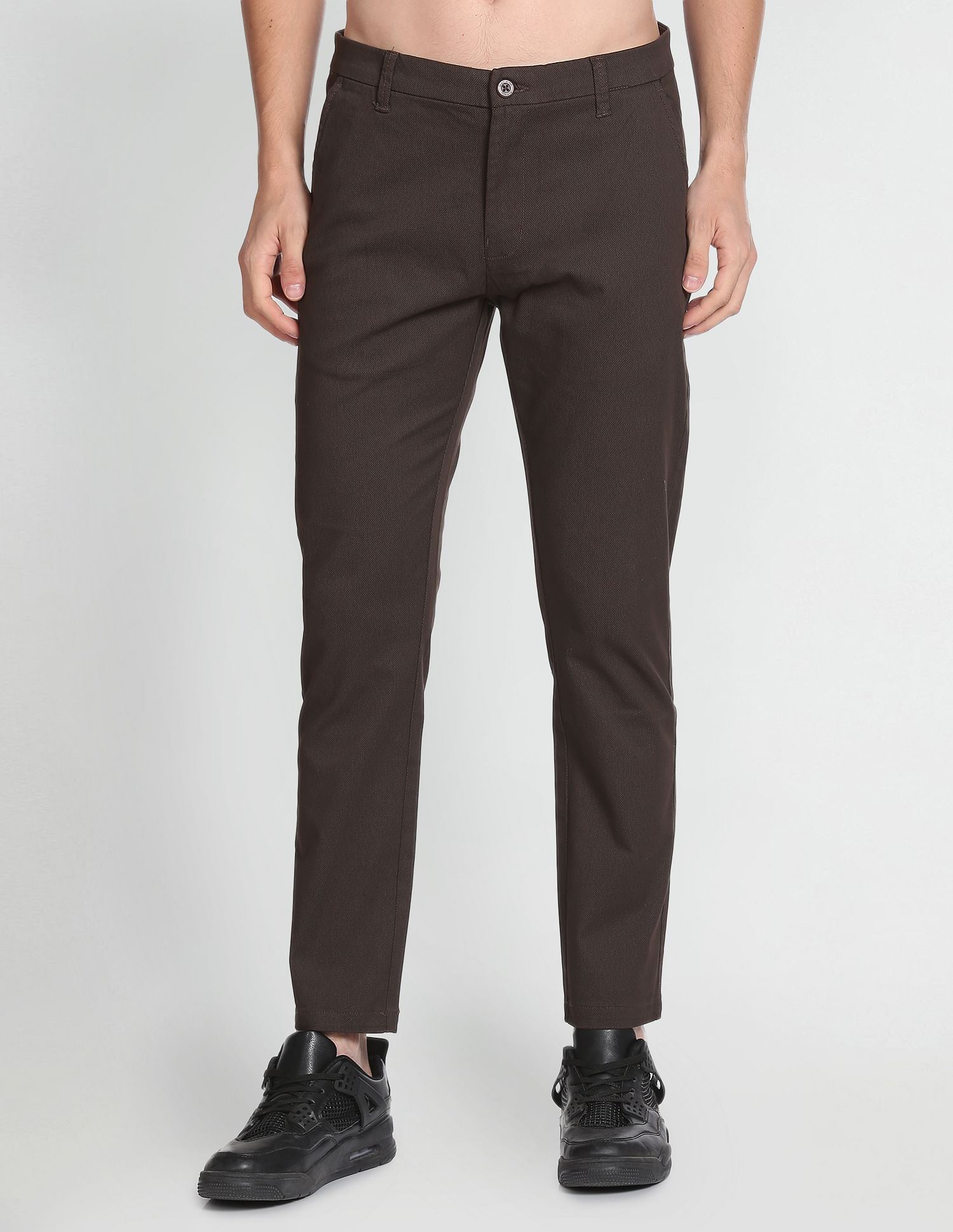 Flying Machine Twill Geometric Print Trousers