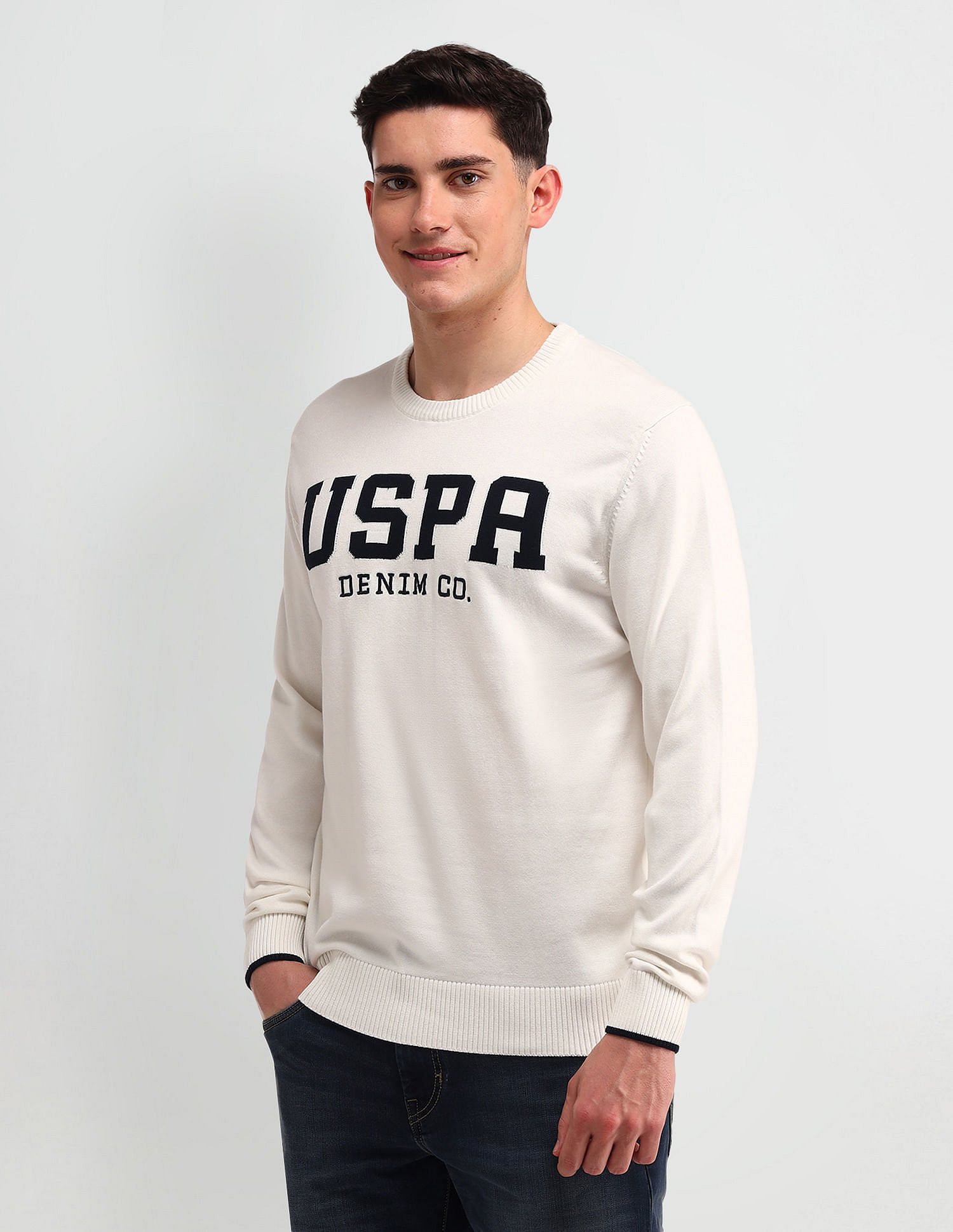 U.S. Polo Assn. Denim Co. Brand Printed Regular Fit Sweater