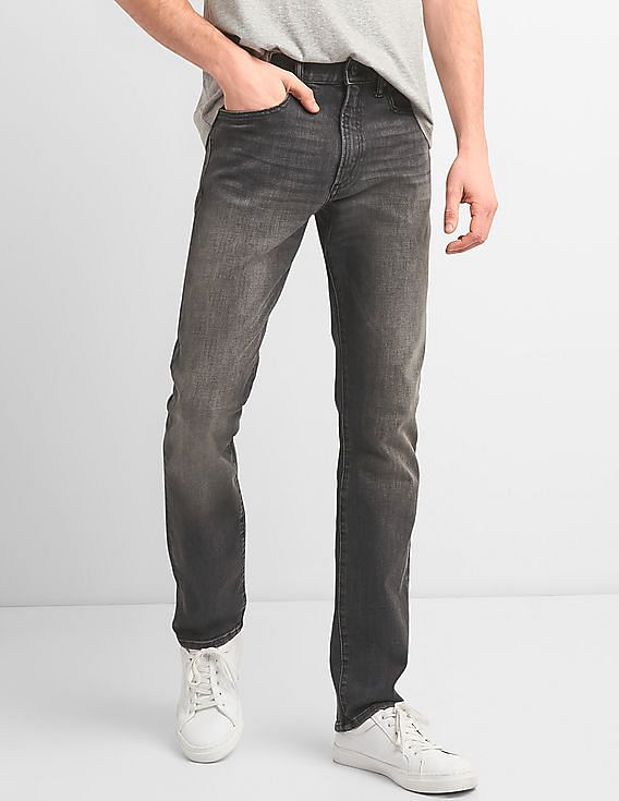 Buy GAP Men Black Washwell Jeans In Slim Fit With GapFlex 