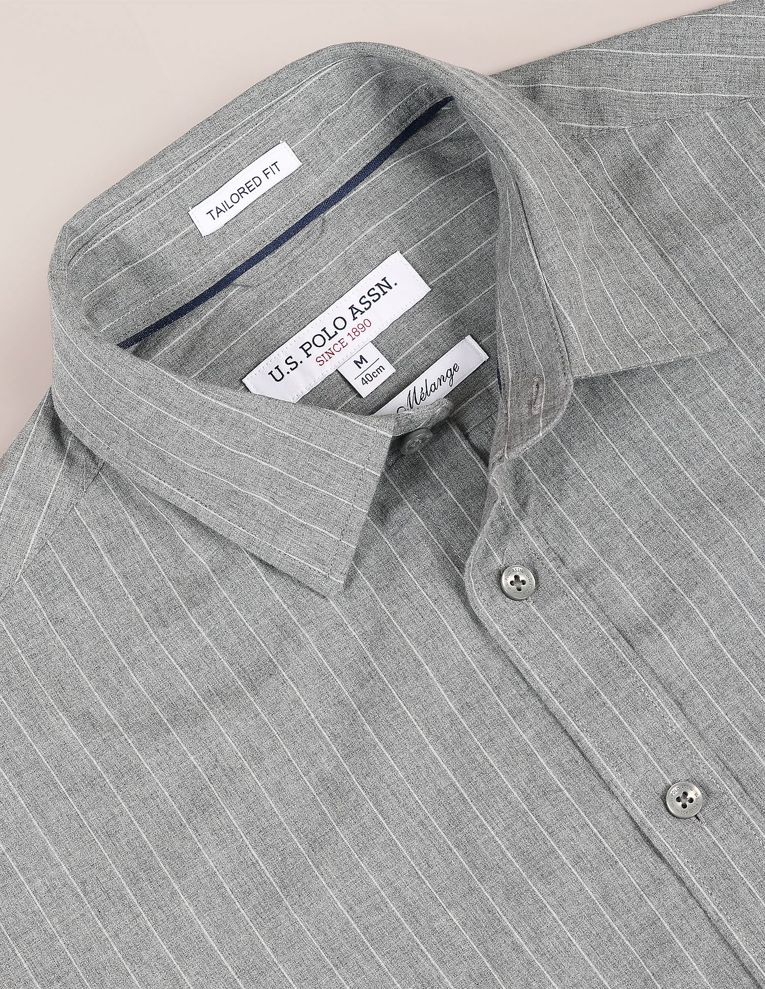 U.S. Polo Assn. Cotton Melange Vertical Stripe Shirt