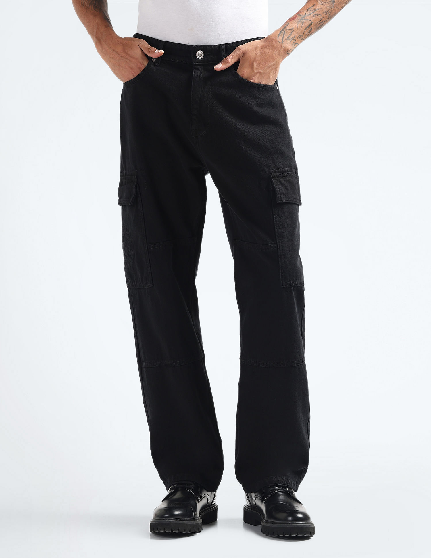 Flying Machine Cobain Loose Fit Cargo Jeans