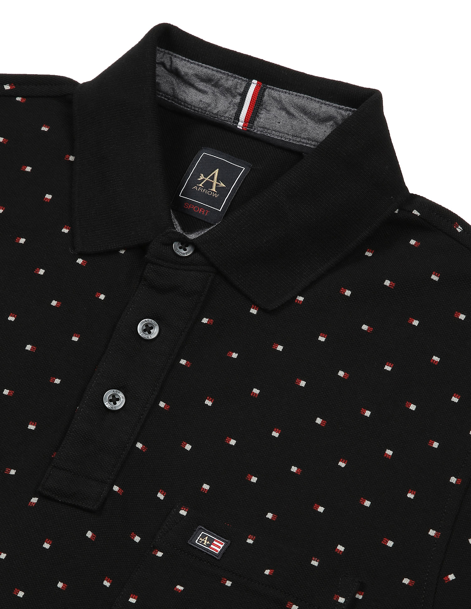 Arrow Sports Patch Pocket Compact Cotton Polo Shirt