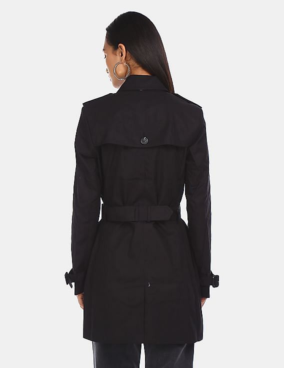 tommy hilfiger long black coat