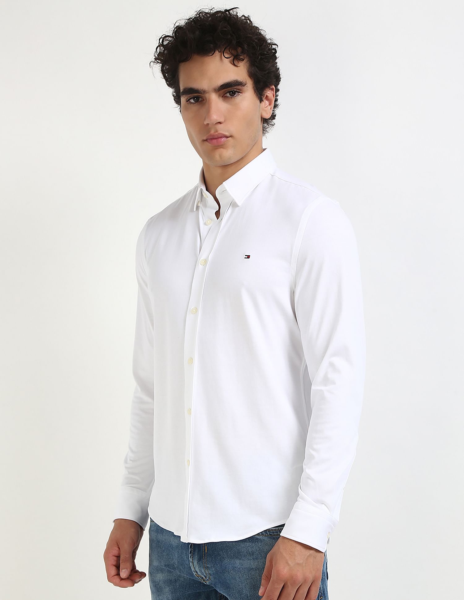 Tommy Hilfiger White Men's Shirt for Crisp Look