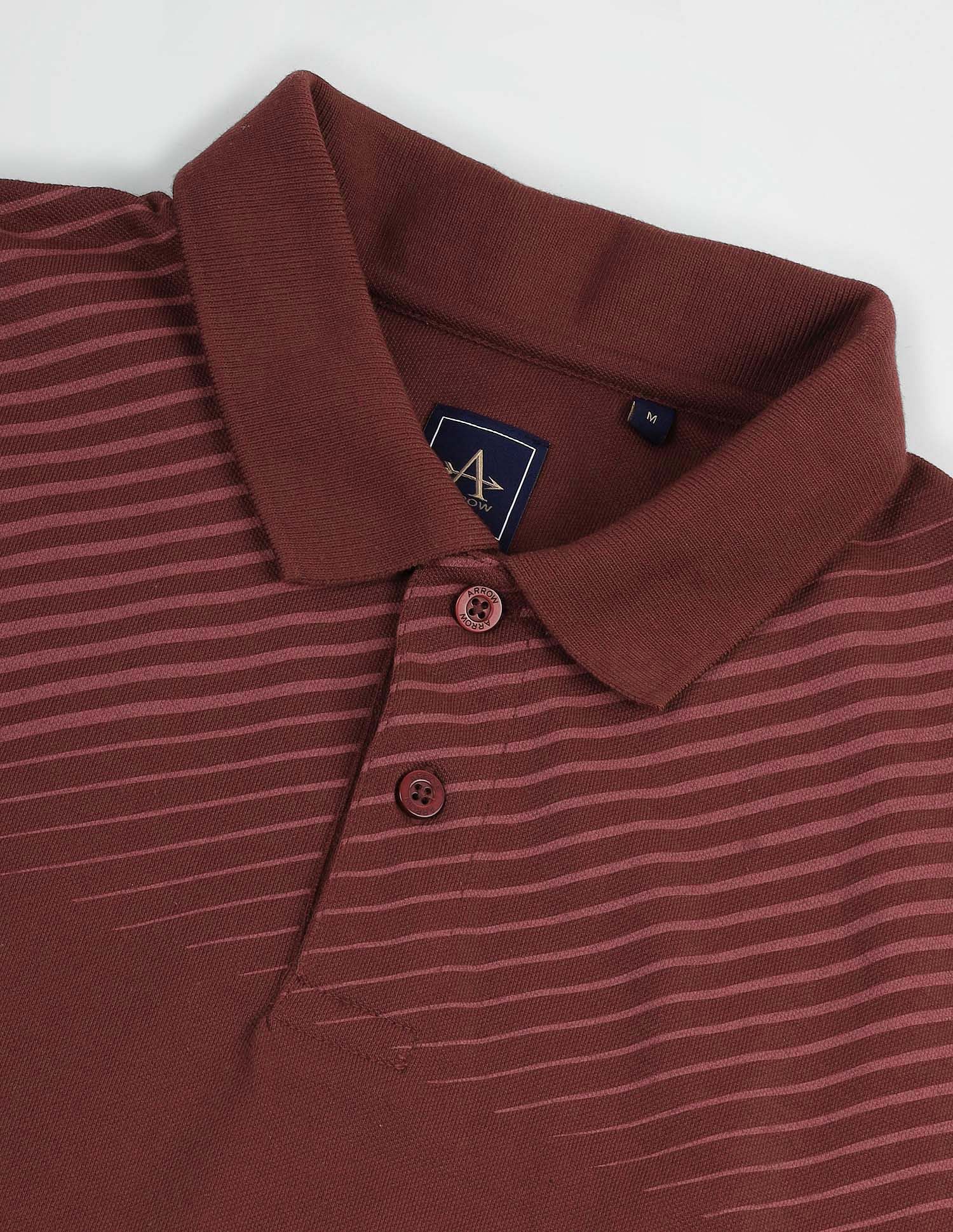 Arrow Sport Diagonal Stripe Pique Polo Shirt