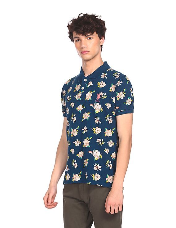 U.S. Polo Assn. Cotton Floral Print Polo Shirt