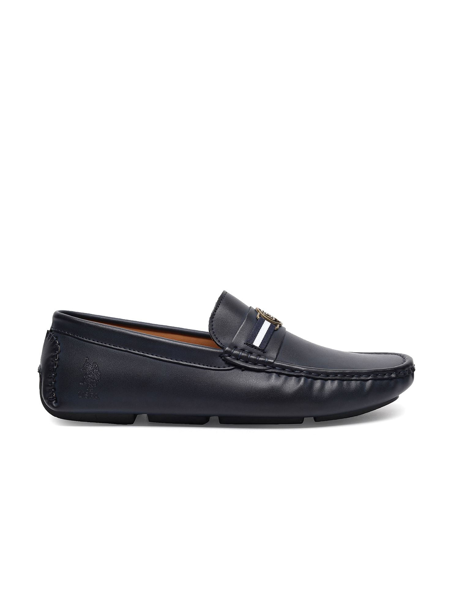 U.S. Polo Assn. Men Metallic Logo Accent Solid Fritof Loafers