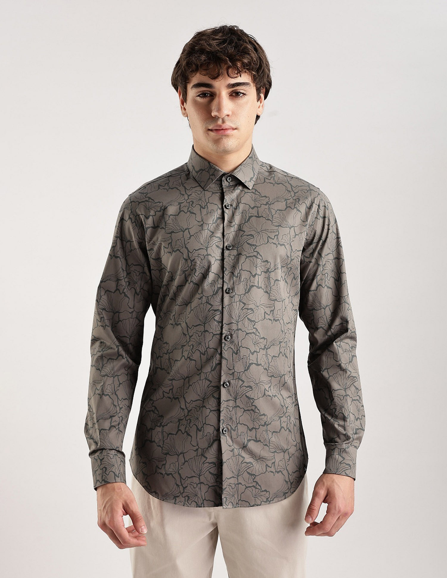 Calvin Klein Jeans Floral Slim Fit Poplin Woven Shirt