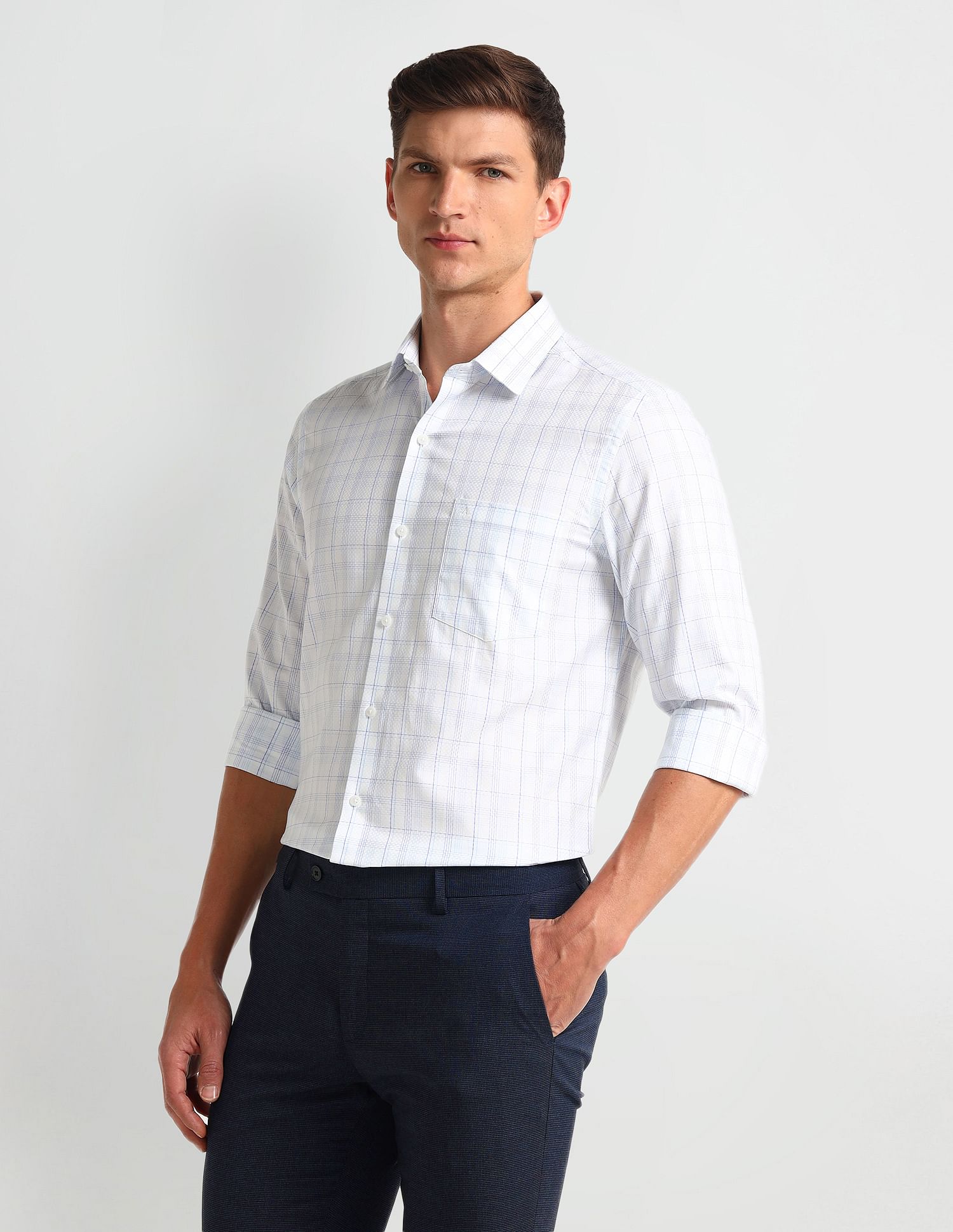 Arrow Slim Fit Grid Tattersall Checked Shirt