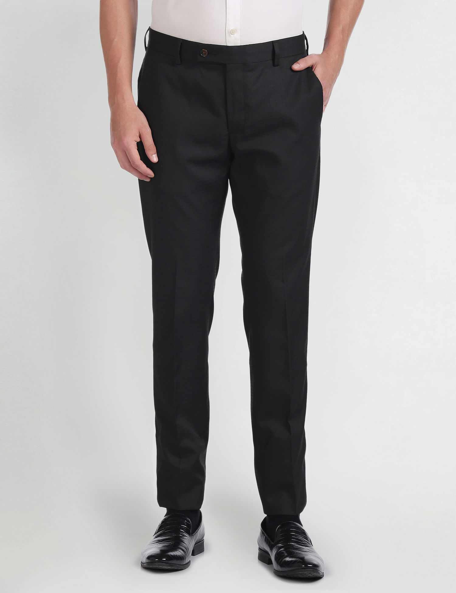 Arrow Hudson Tailored Fit Dobby Formal Trousers