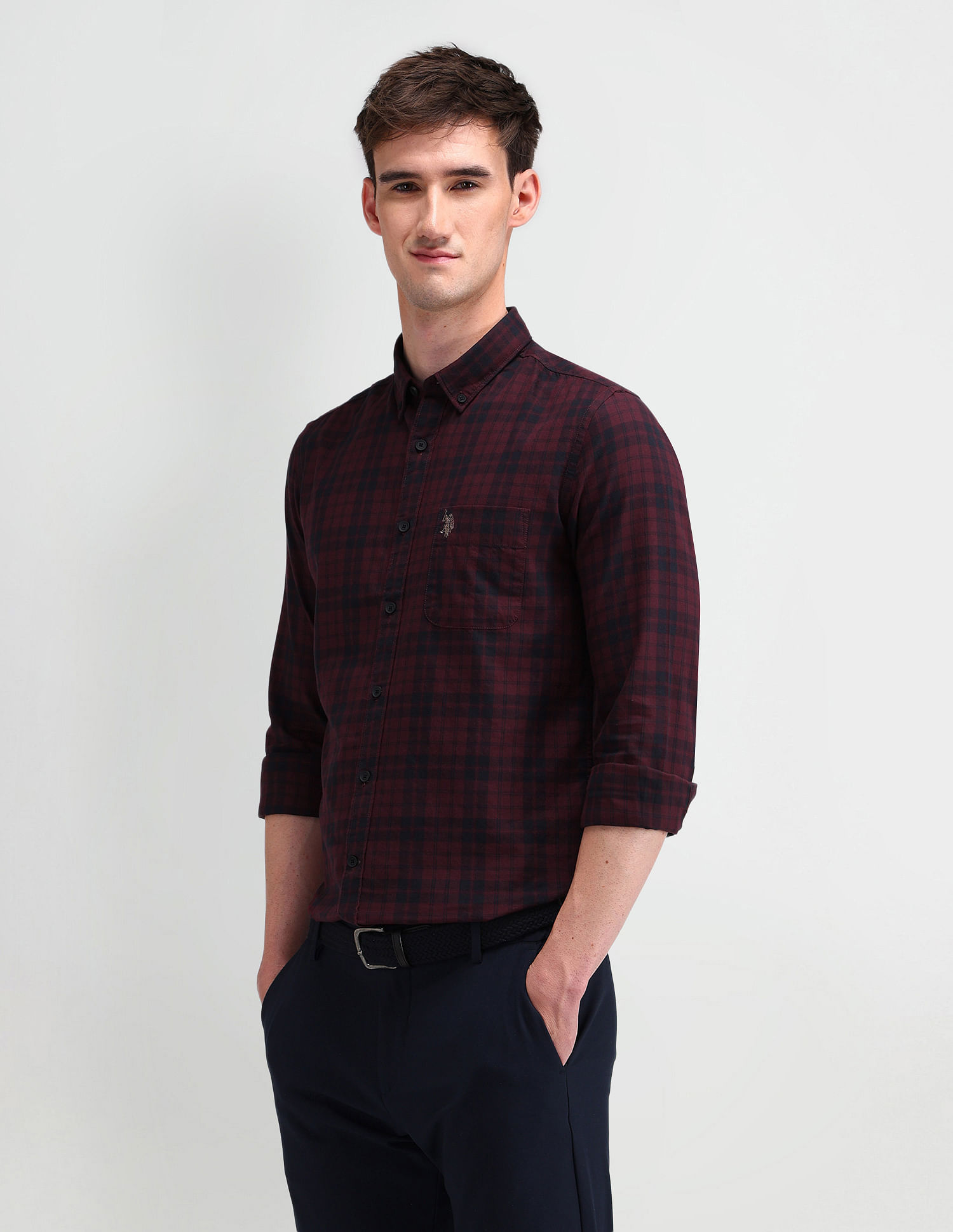 U.S. Polo Assn. Denim Co. Slim Fit Tartan Checked Shirt