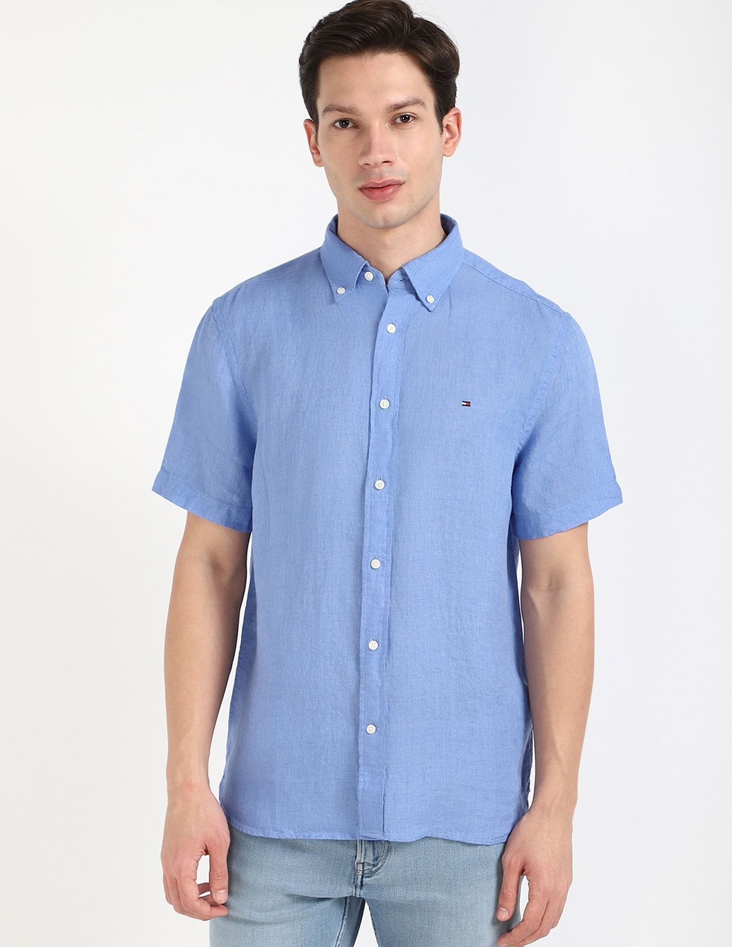 Tommy Hilfiger Solid Regular-Fit Linen Shirt