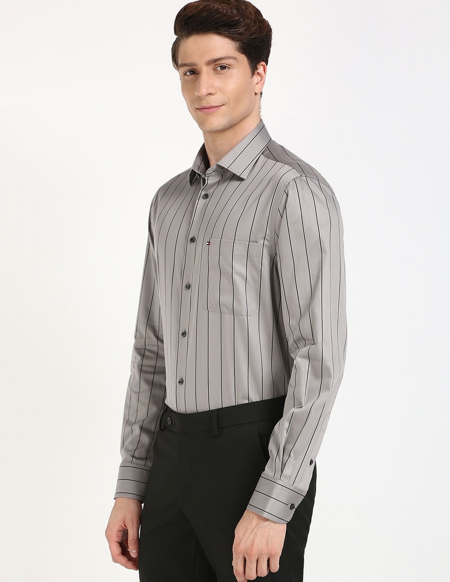Tommy Hilfiger Striped Slim-Fit Cotton Shirt