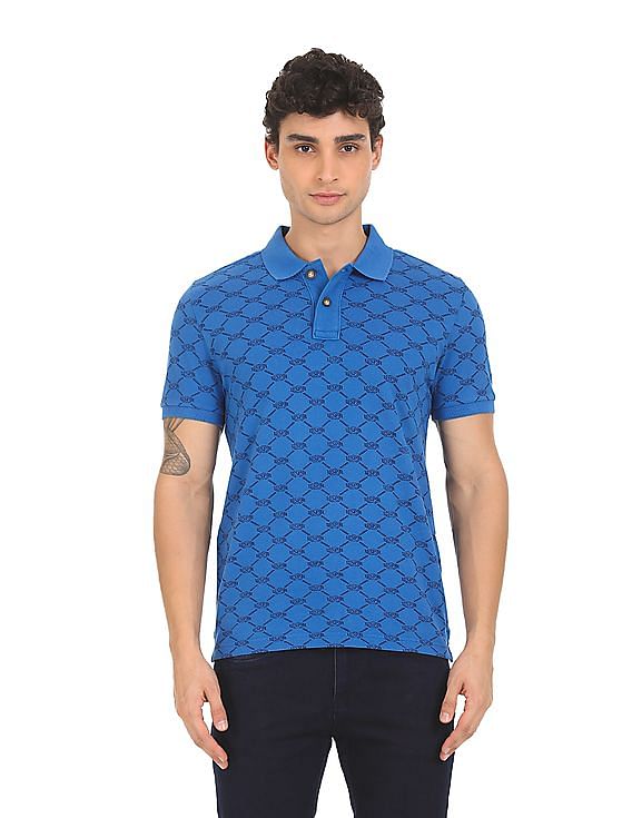 U.S. Polo Assn. Denim Co. Brand Print Cotton Pique Polo Shirt