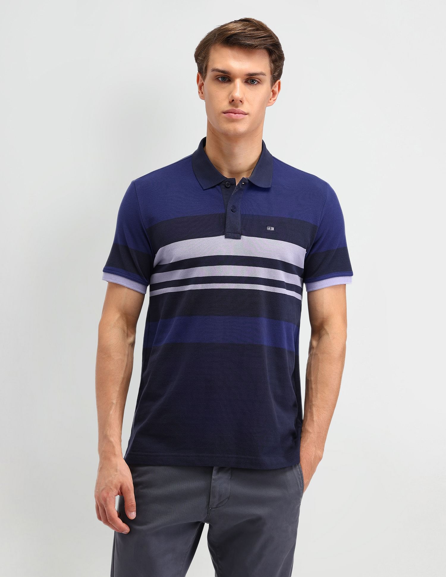 Arrow Sport Horizontal Striped Polo Shirt