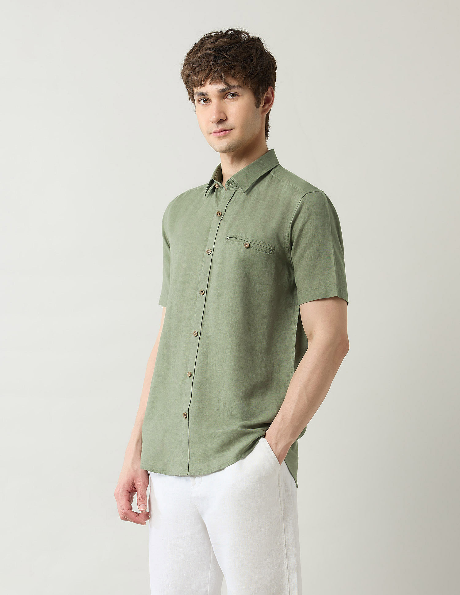 Arrow Sport Pure Linen Slim Fit Shirt