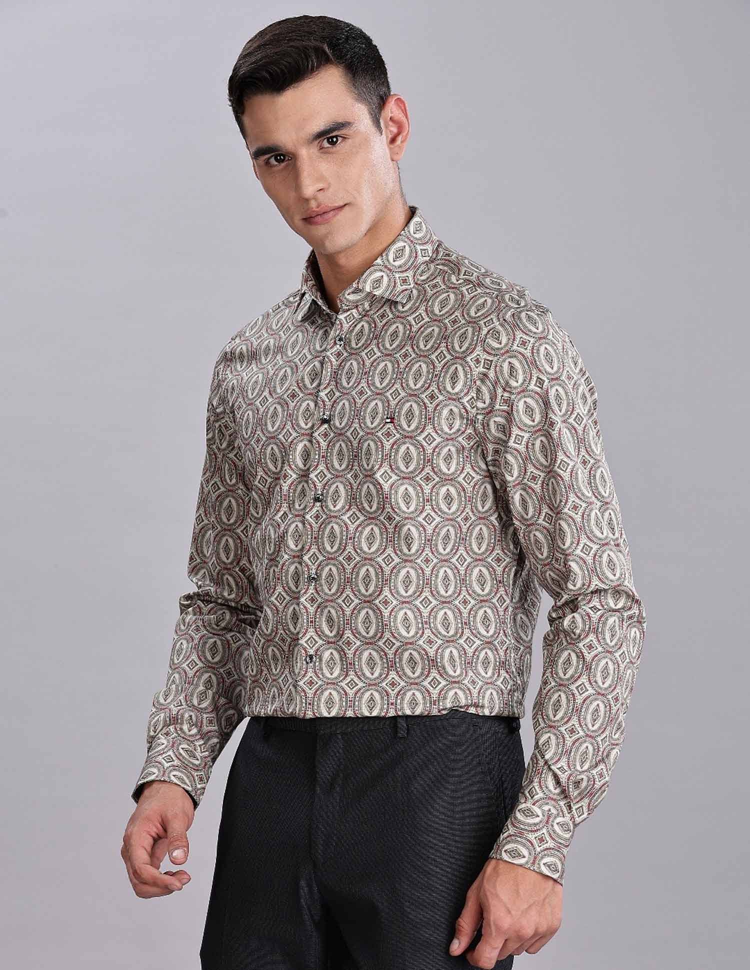 Tommy Hilfiger Printed Slim Fit Plain Woven Shirt