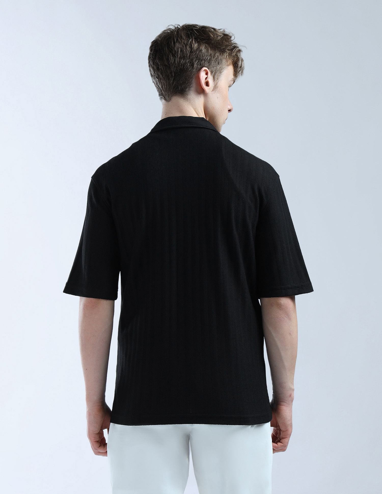 Flying Machine Oversized Fit Textured Color Of Home Shirt