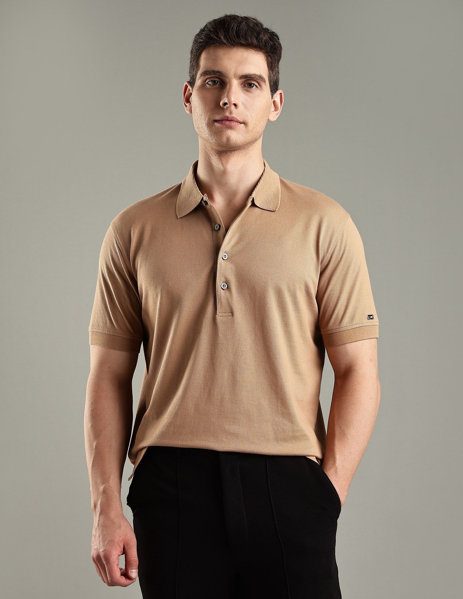 Tommy Hilfiger Solid Regular-Fit Cotton Polo Shirt