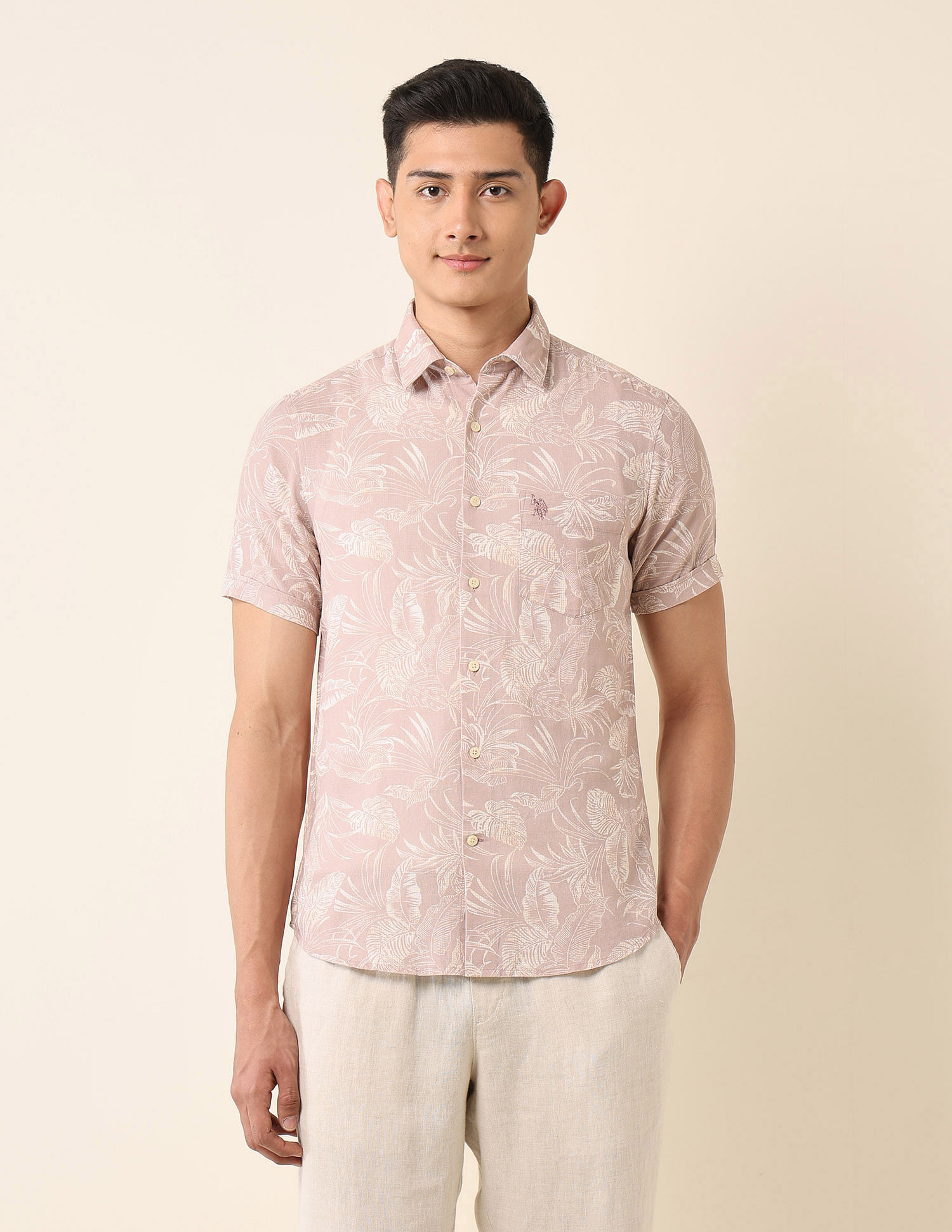 U.S. Polo Assn. Tailored Fit Tropical Printed Shirt