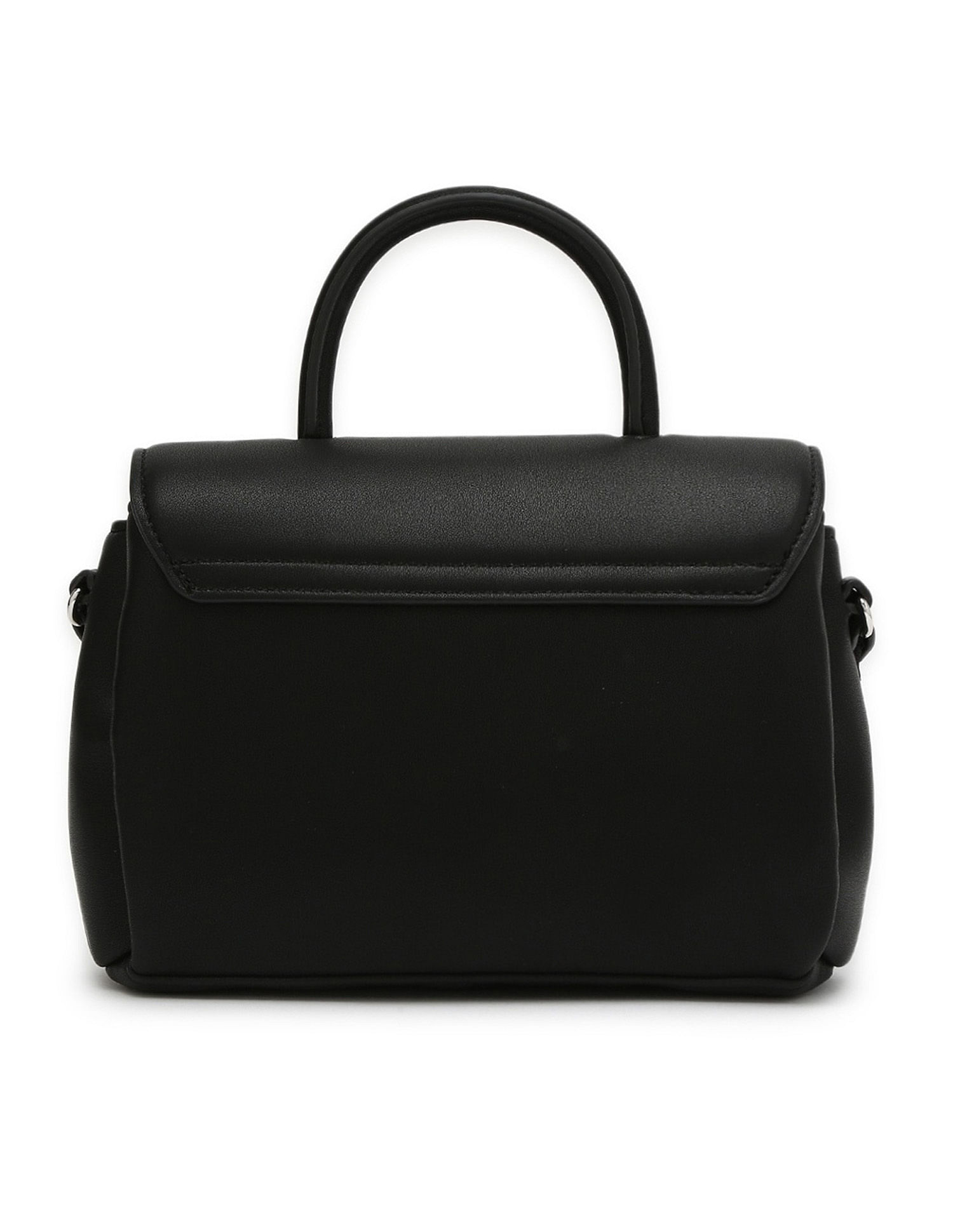 Tommy Hilfiger Solid Black Pu Handbags
