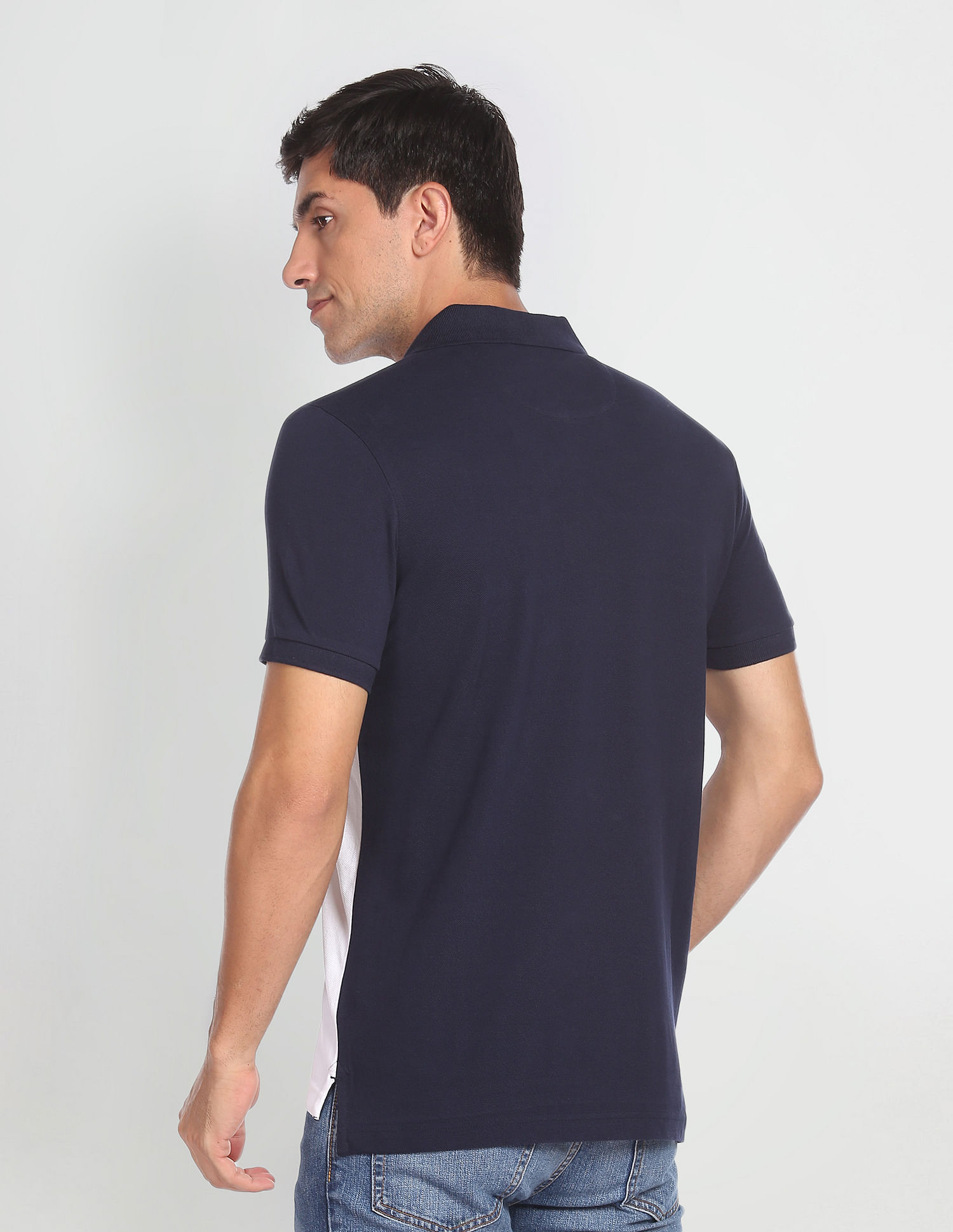 Arrow Sports Colour Block Cotton Polo Shirt