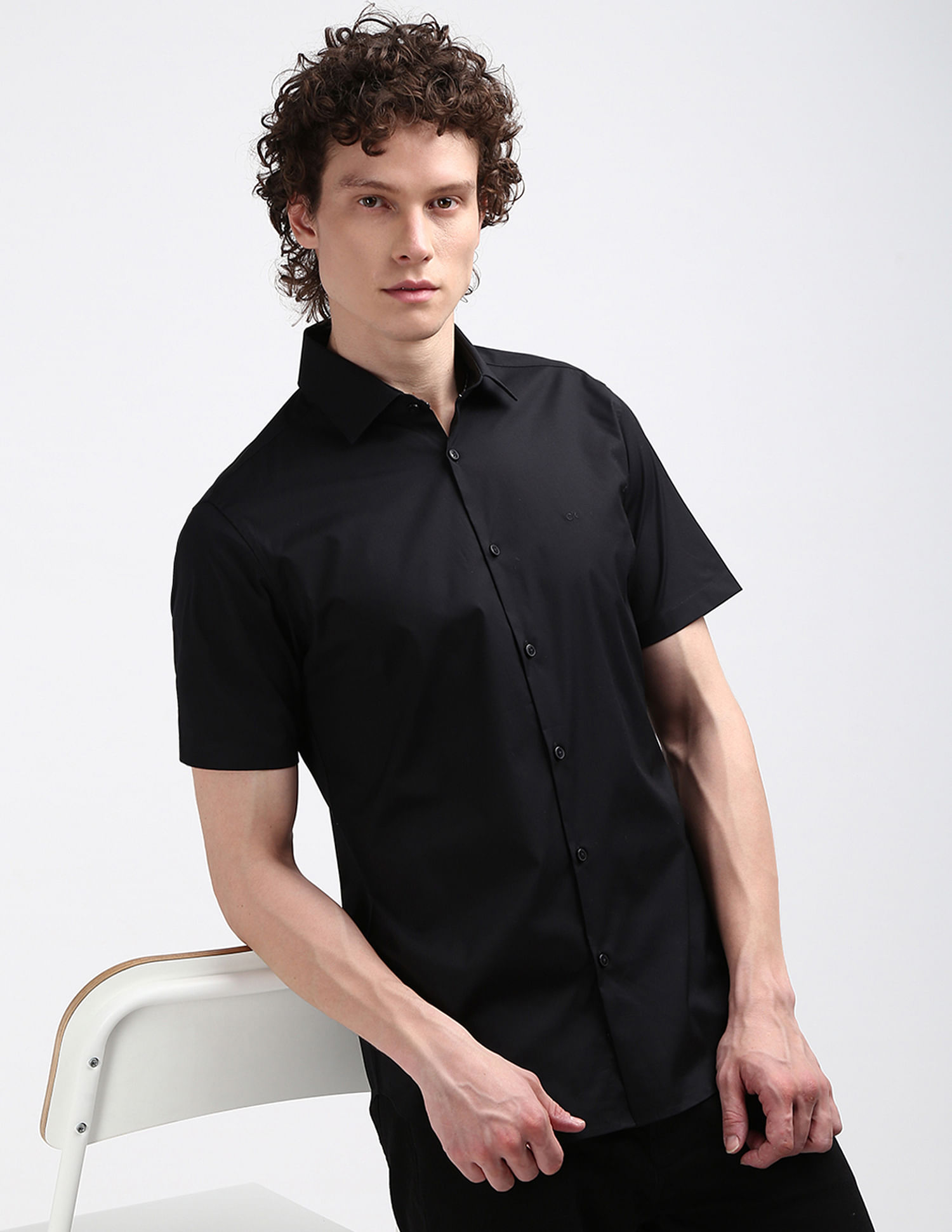 Calvin Klein Solid Poplin Shirt