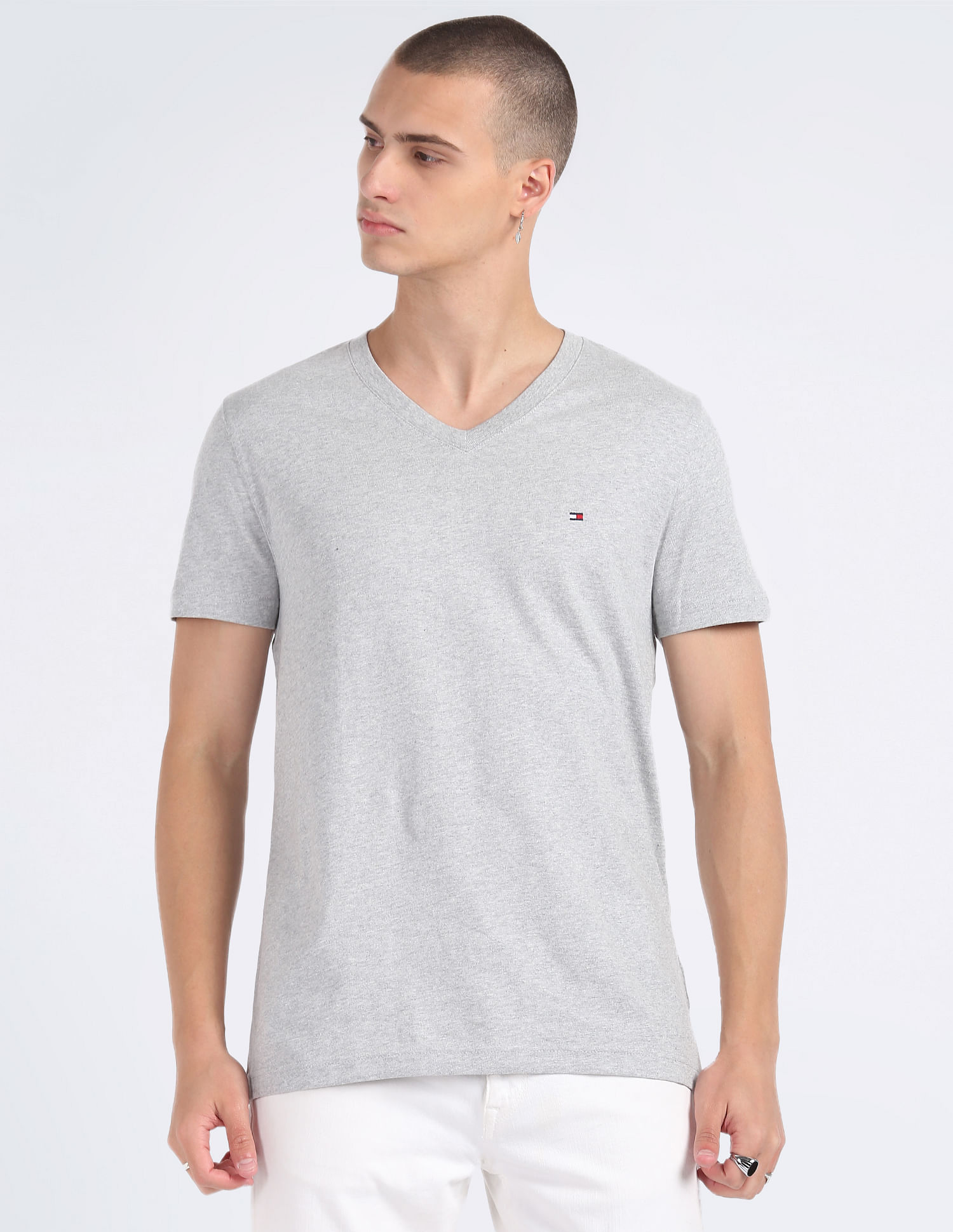 Tommy Hilfiger Pure Cotton Essential Logo V-Neck T-Shirt