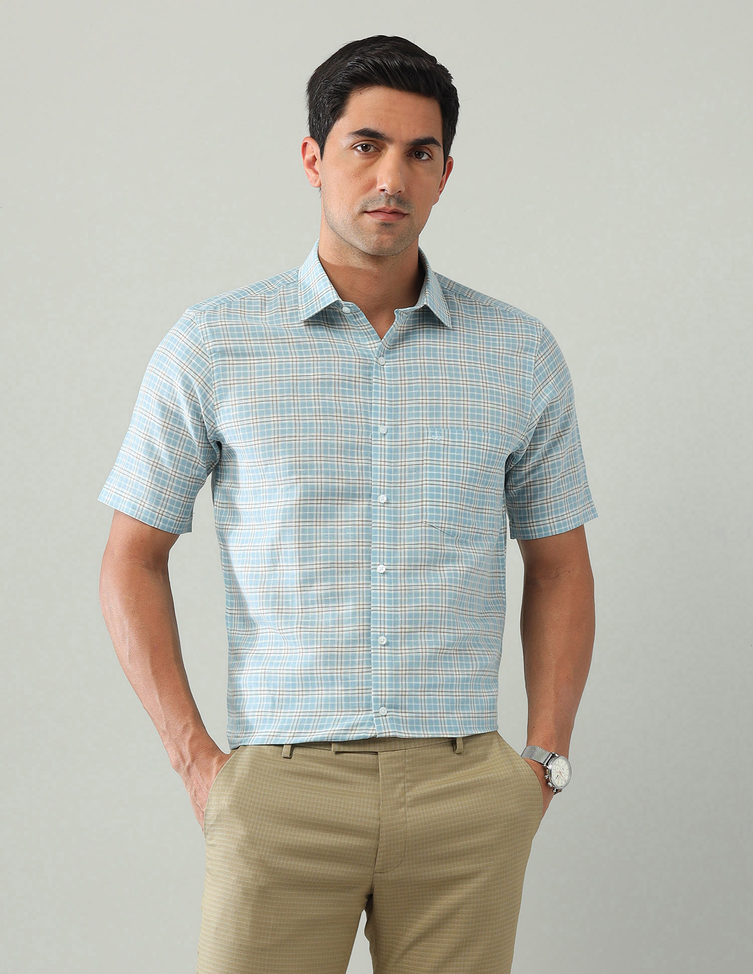 Arrow Liberty Classic Fit Grid Tattersall Checked Shirt