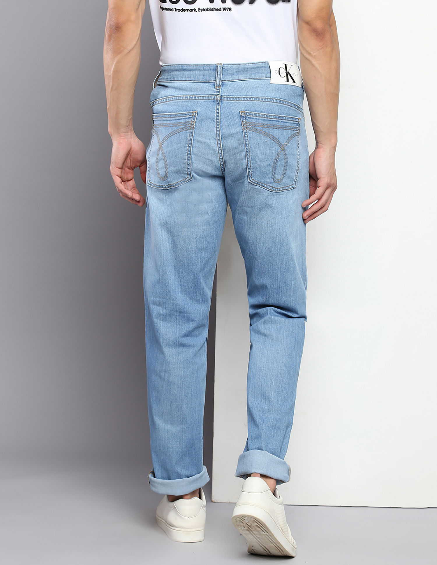 Calvin Klein Jeans Mid Rise Slim Fit Stone Wash Jeans