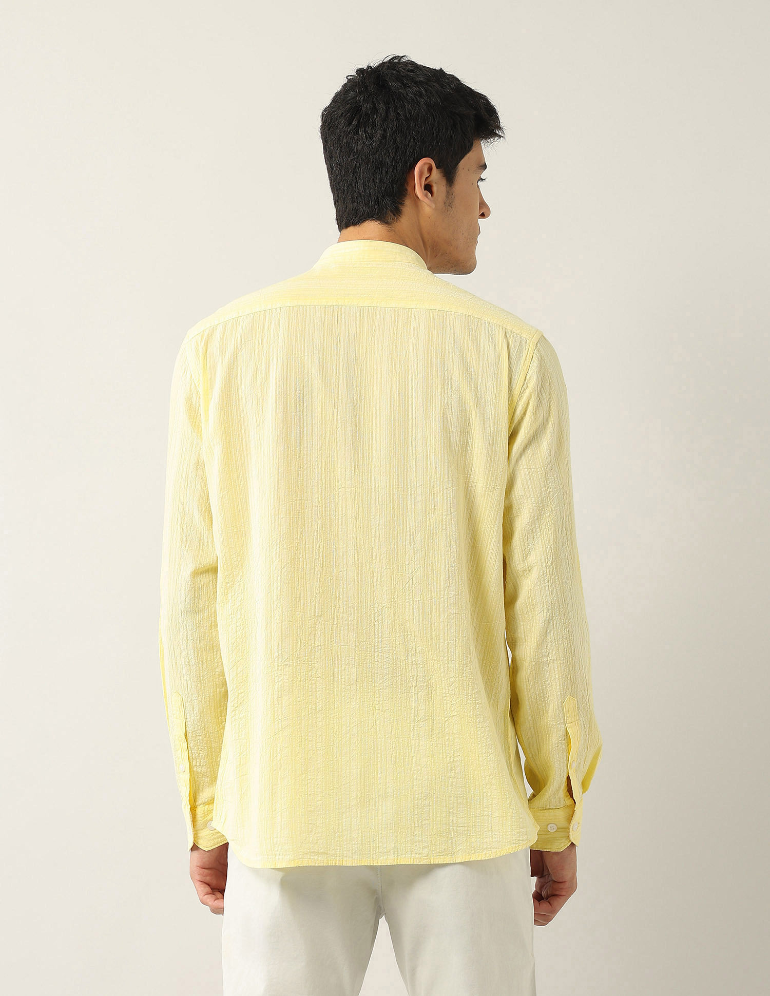 Arrow Sport Textured Regular Fit Mandarin Shirt